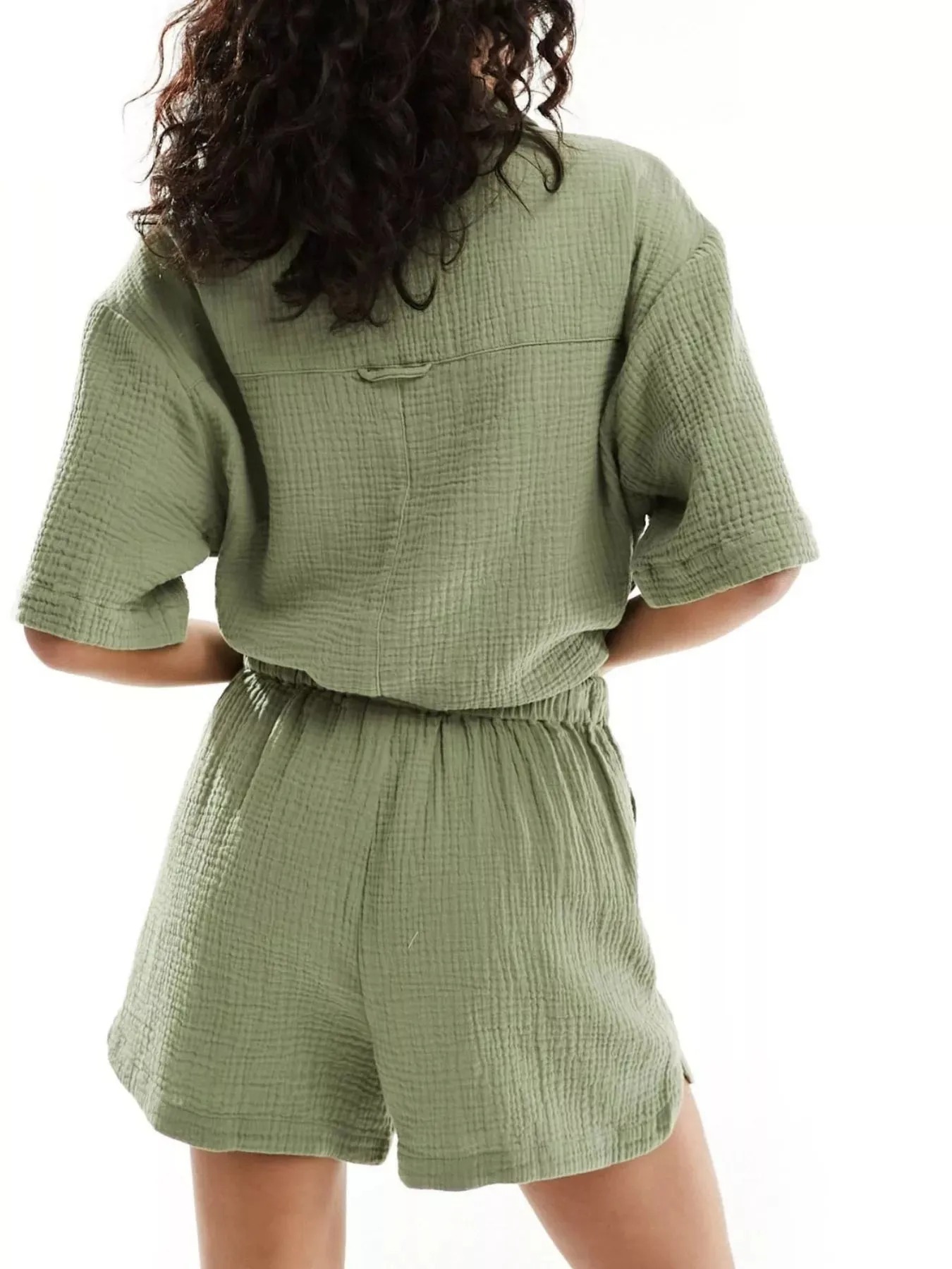 Relaxed Fit Button Up Shirt & Shorts Set sold by Charming Charlie product image thumbnail 5
