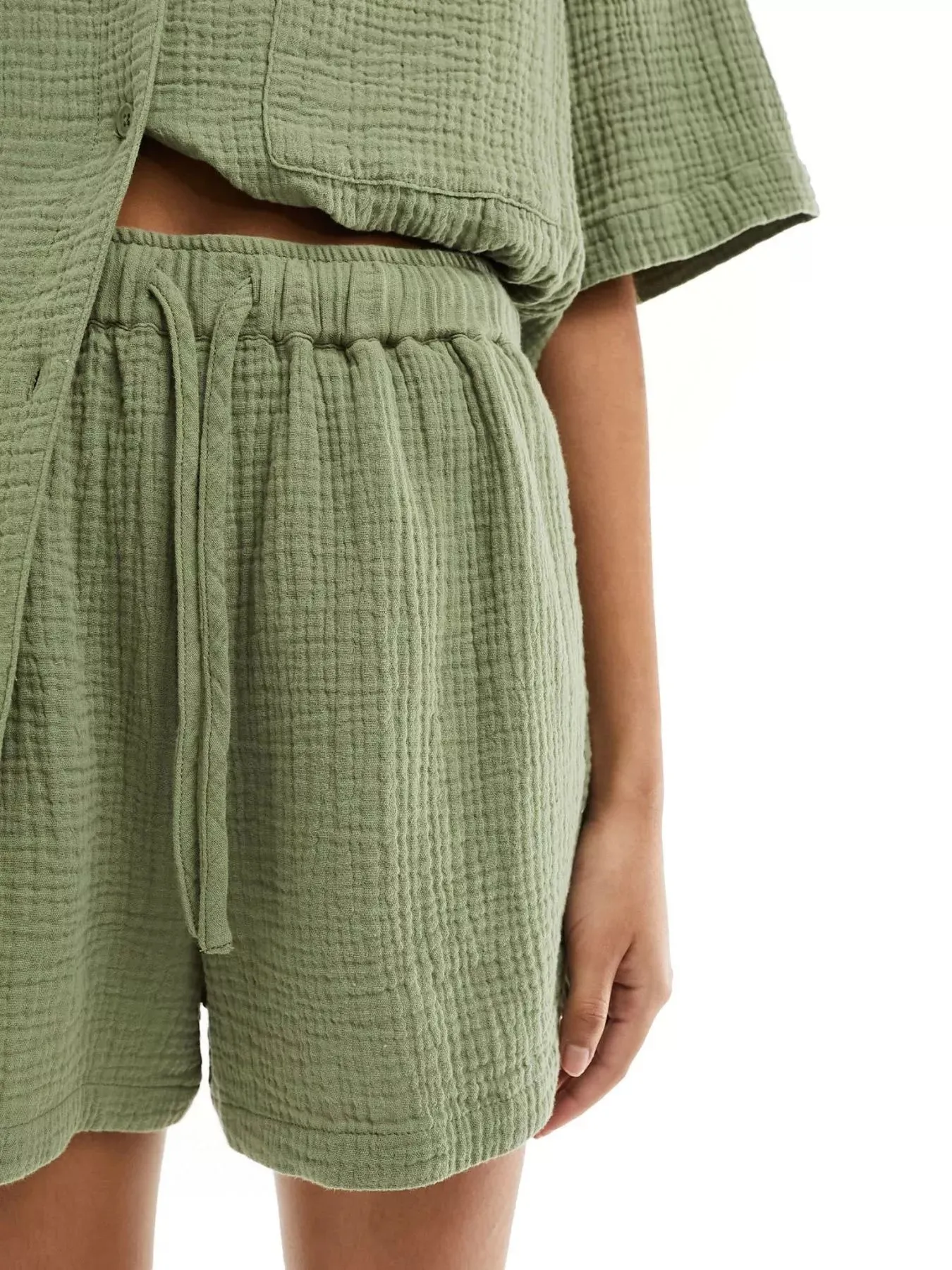 Relaxed Fit Button Up Shirt & Shorts Set sold by Charming Charlie product image thumbnail 4