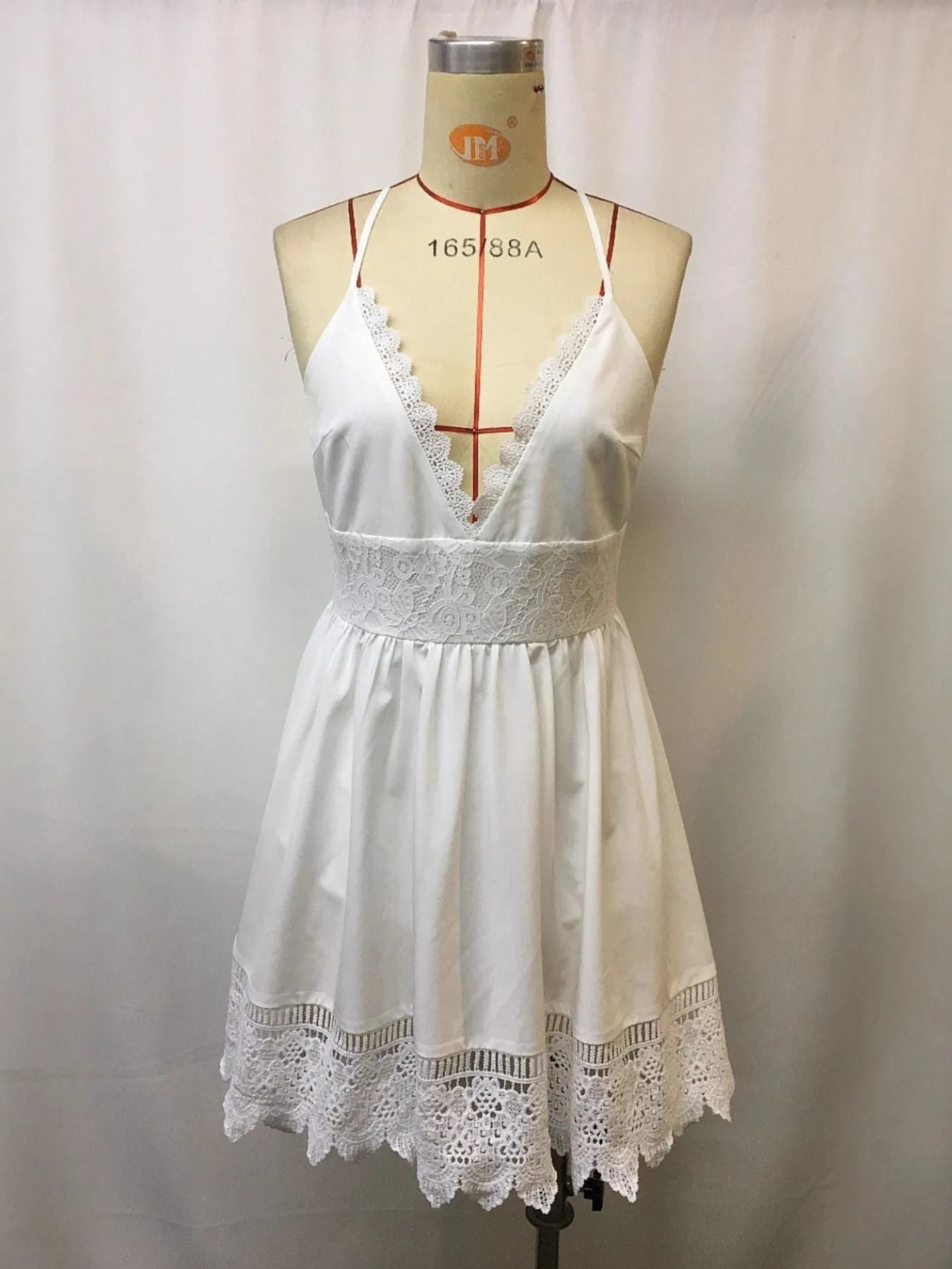 Full Size Lace Trimmed V-Neck Mini Dress Plus Size sold by Charming Charlie product image thumbnail 3