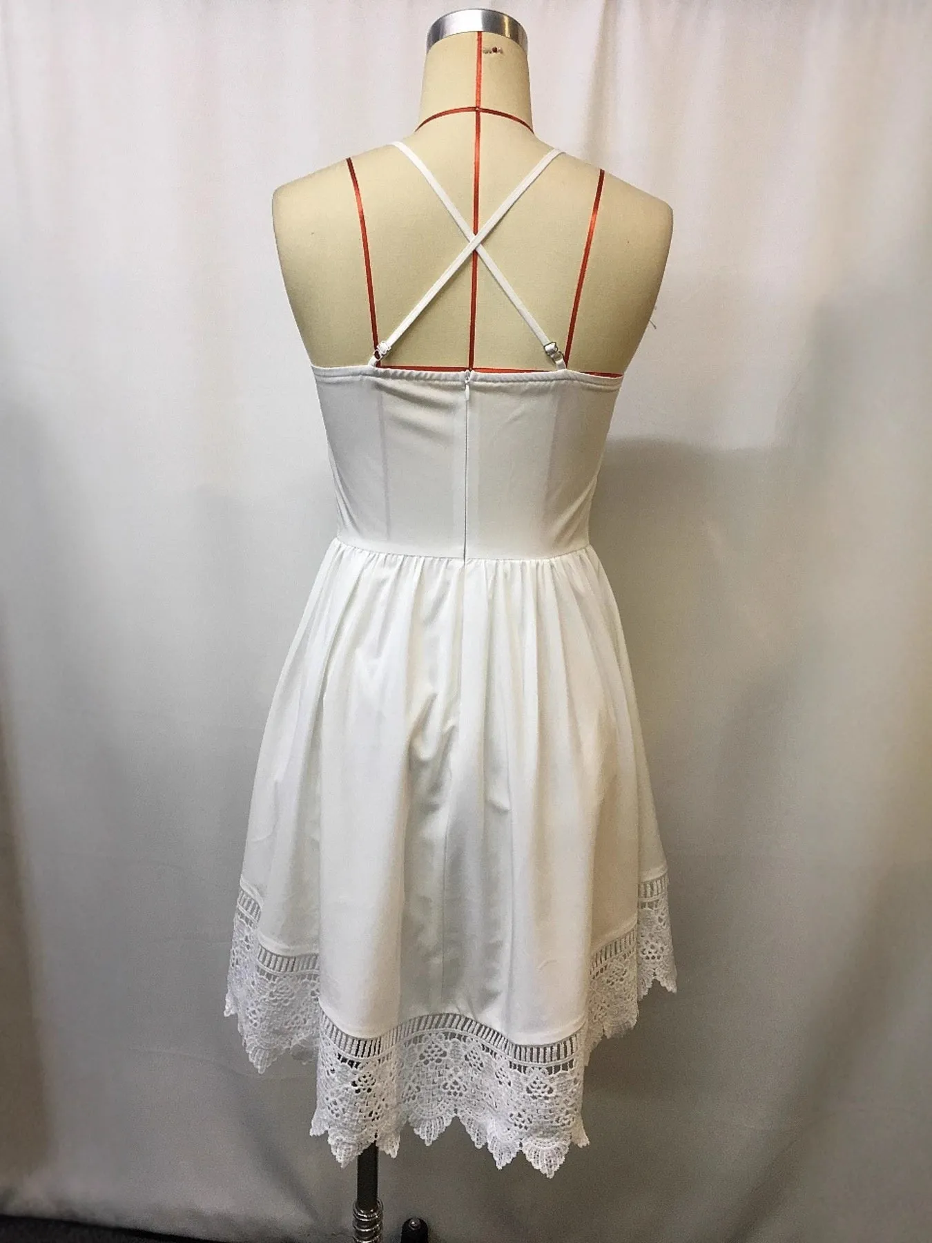 Full Size Lace Trimmed V-Neck Mini Dress Plus Size sold by Charming Charlie product image thumbnail 4