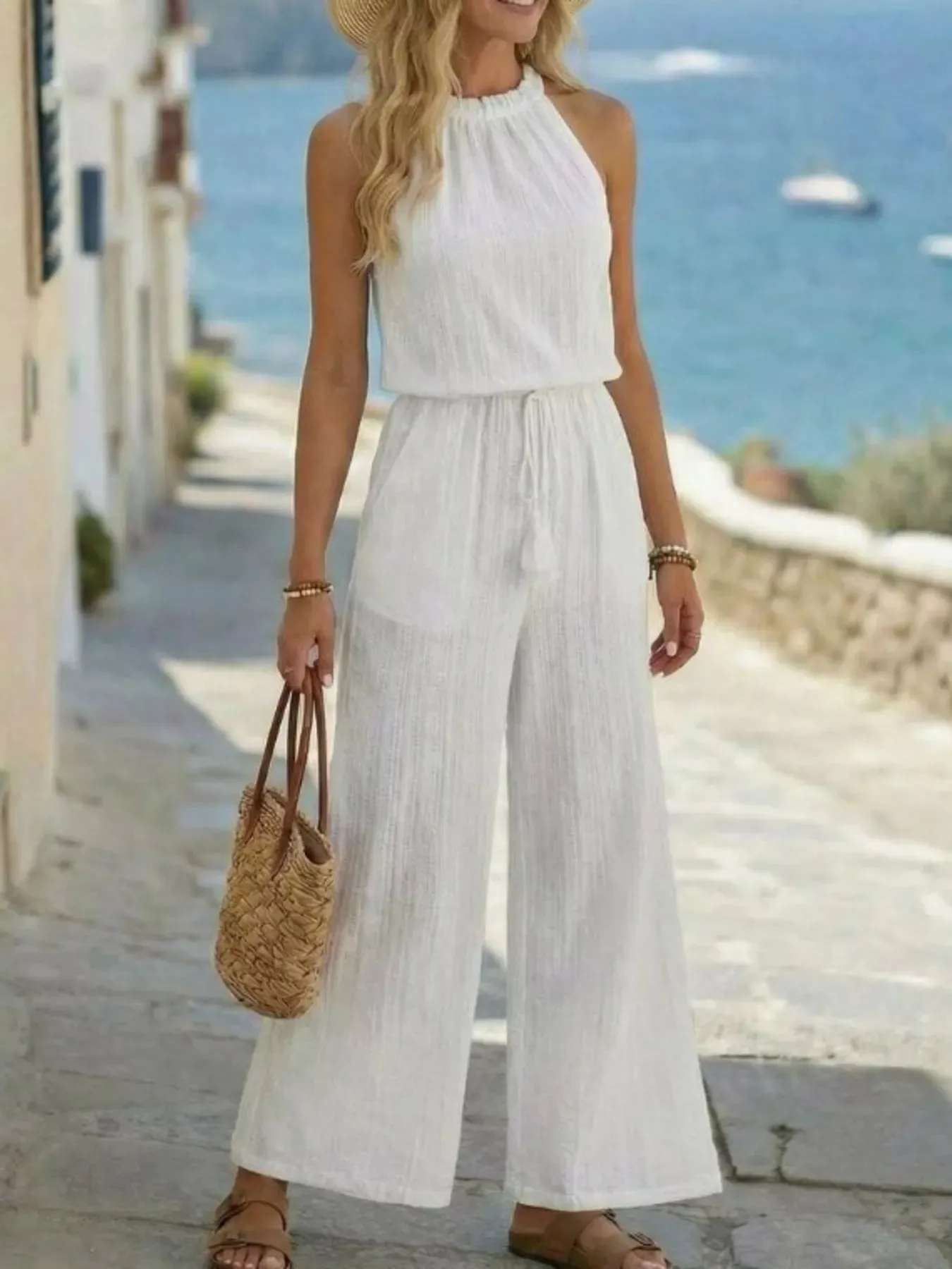Full Size Tassel Sleeveless Wide Leg Jumpsuit Plus Size sold by Charming Charlie product image thumbnail 4