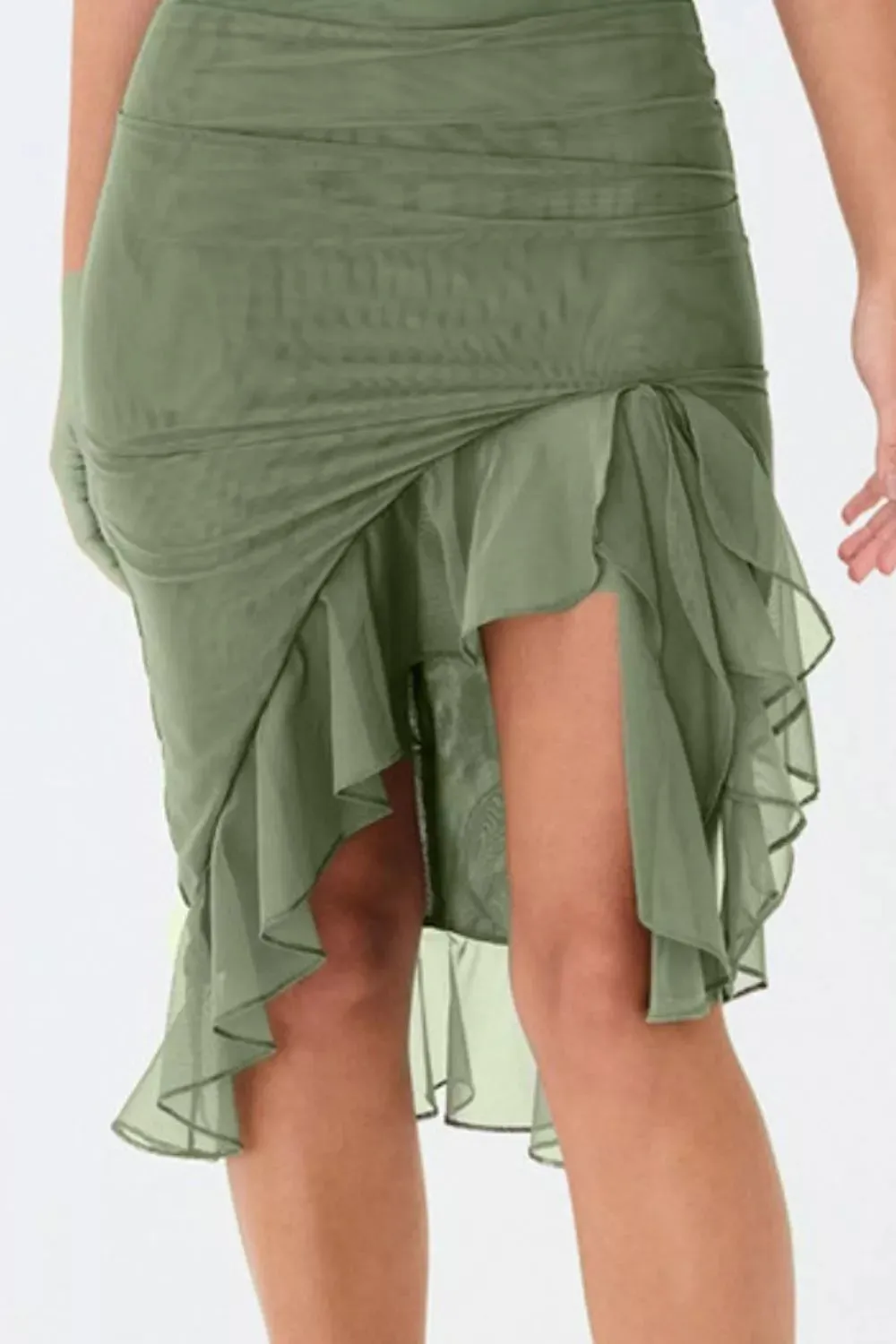 Ruffled Hem Round Neck Sleeveless Dress sold by Charming Charlie product image thumbnail 3