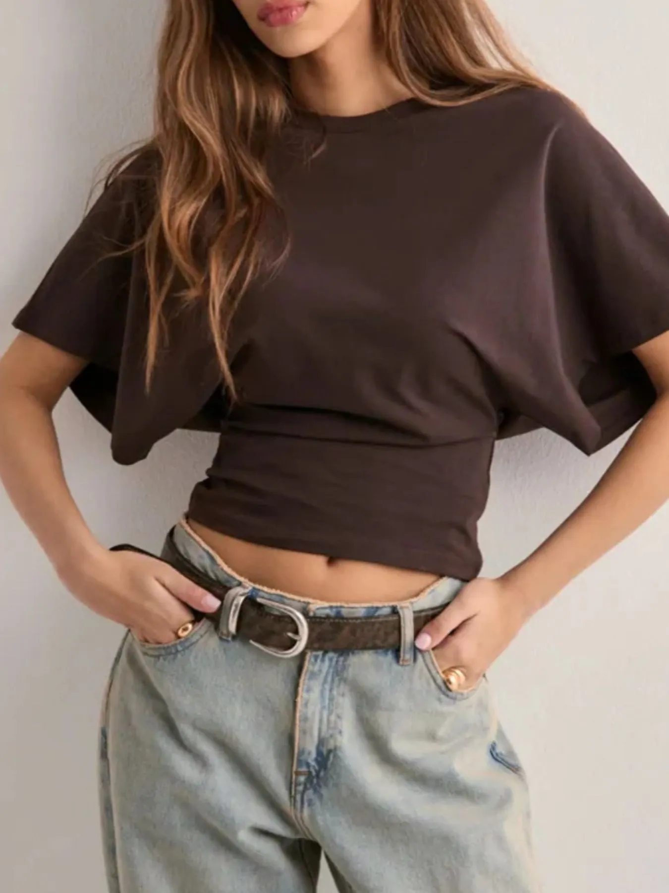 Batwing Sleeve Fitted Waist T-Shirt sold by Charming Charlie
