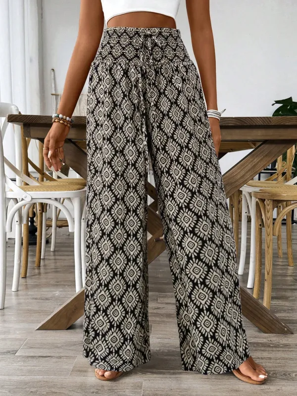 Printed Wide Leg Pants made by Trendsi