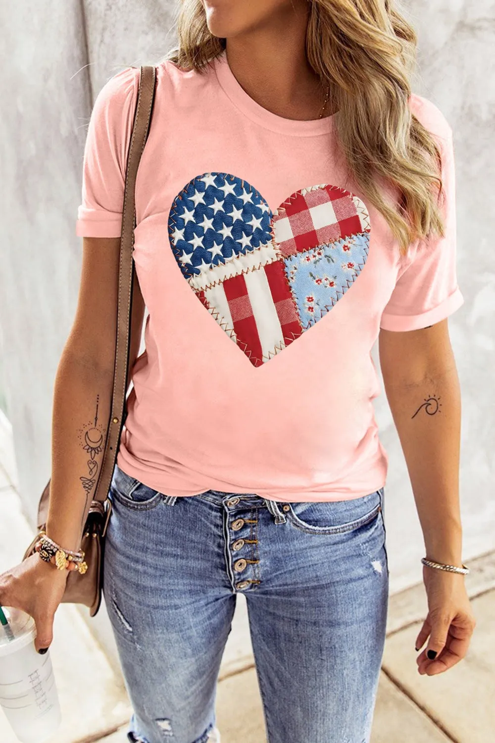 Patriotic Heart Round Neck Tee sold by Charming Charlie product image thumbnail 5