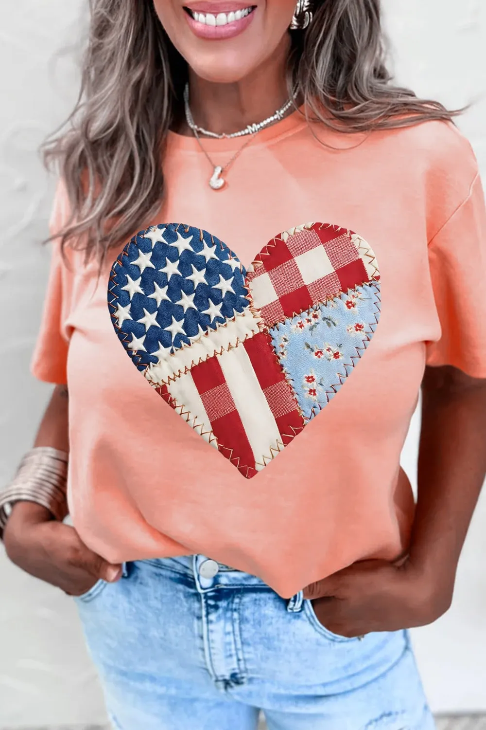Patriotic Heart Round Neck Tee sold by Charming Charlie product image thumbnail 3