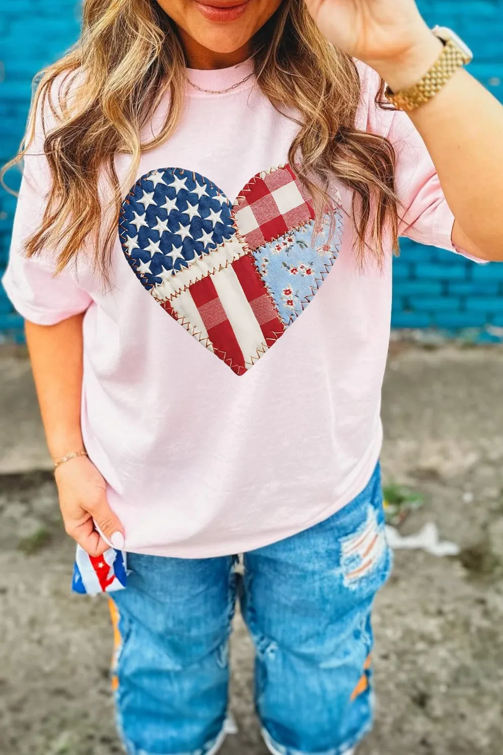 Patriotic Heart Round Neck Tee sold by Charming Charlie product image thumbnail 4