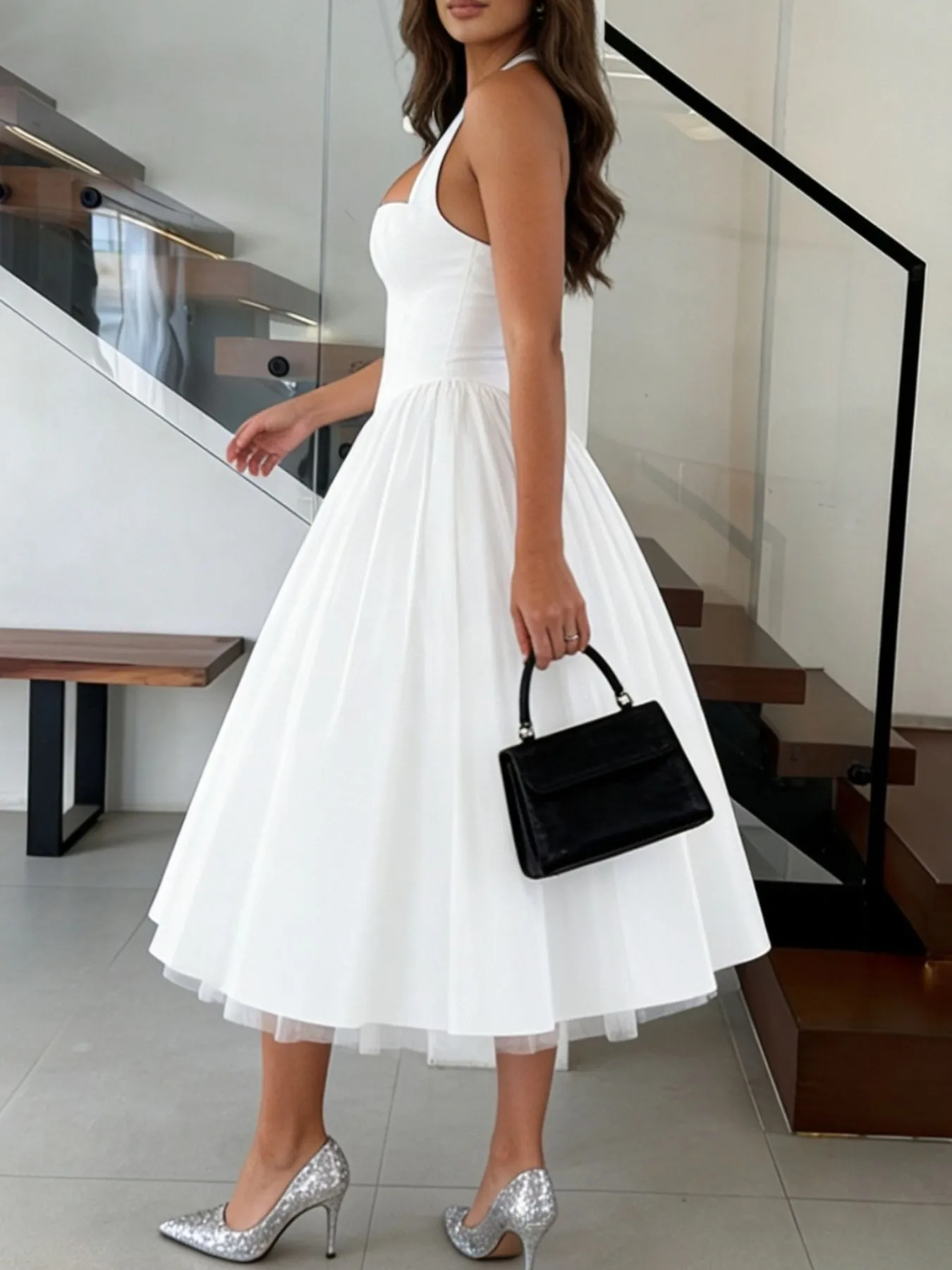 Halter Neck A-Line Midi Dress sold by Charming Charlie product image thumbnail 3