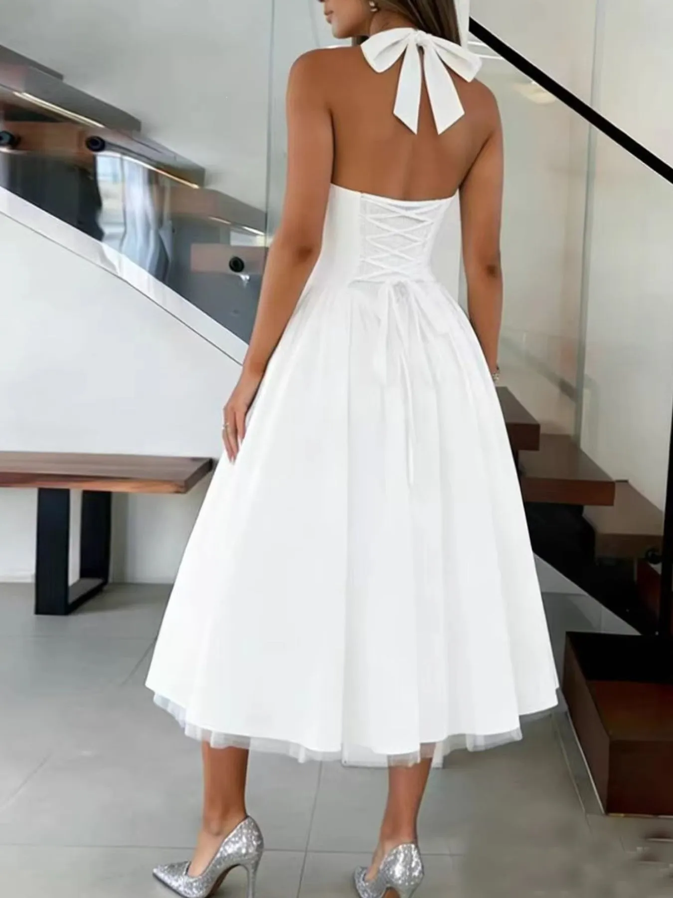 Halter Neck A-Line Midi Dress sold by Charming Charlie product image thumbnail 4