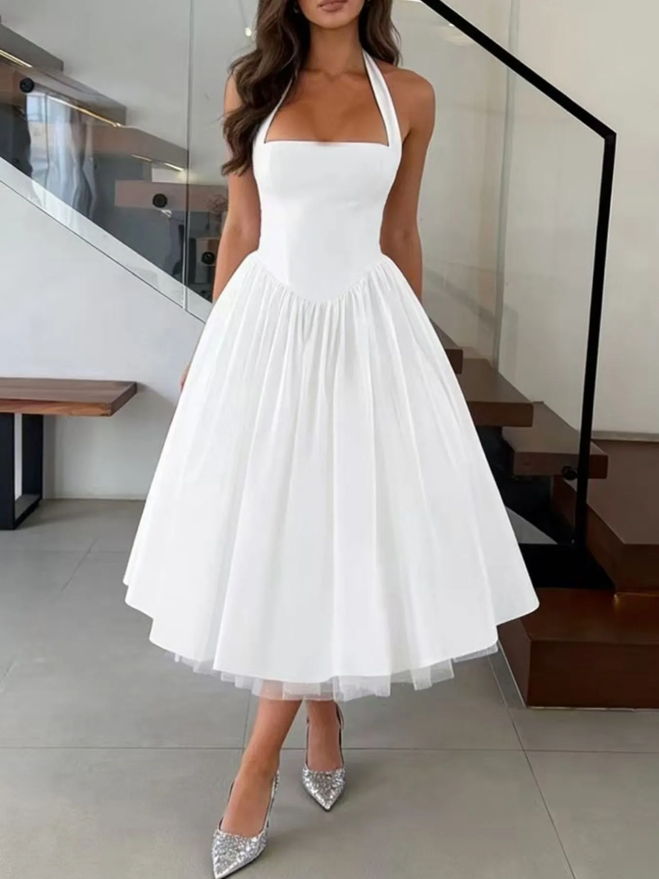 Halter Neck A-Line Midi Dress sold by Charming Charlie