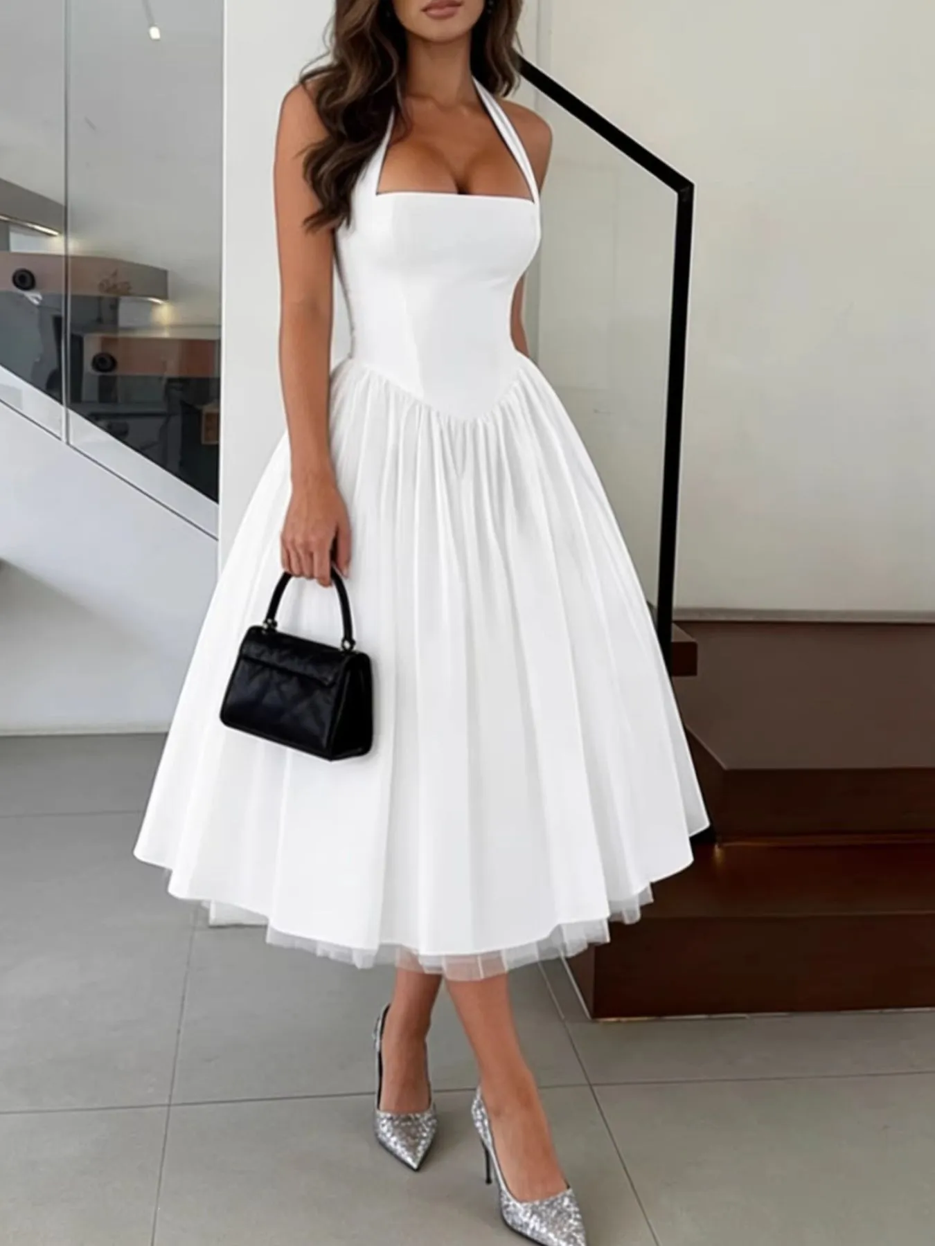 Halter Neck A-Line Midi Dress sold by Charming Charlie product image thumbnail 2