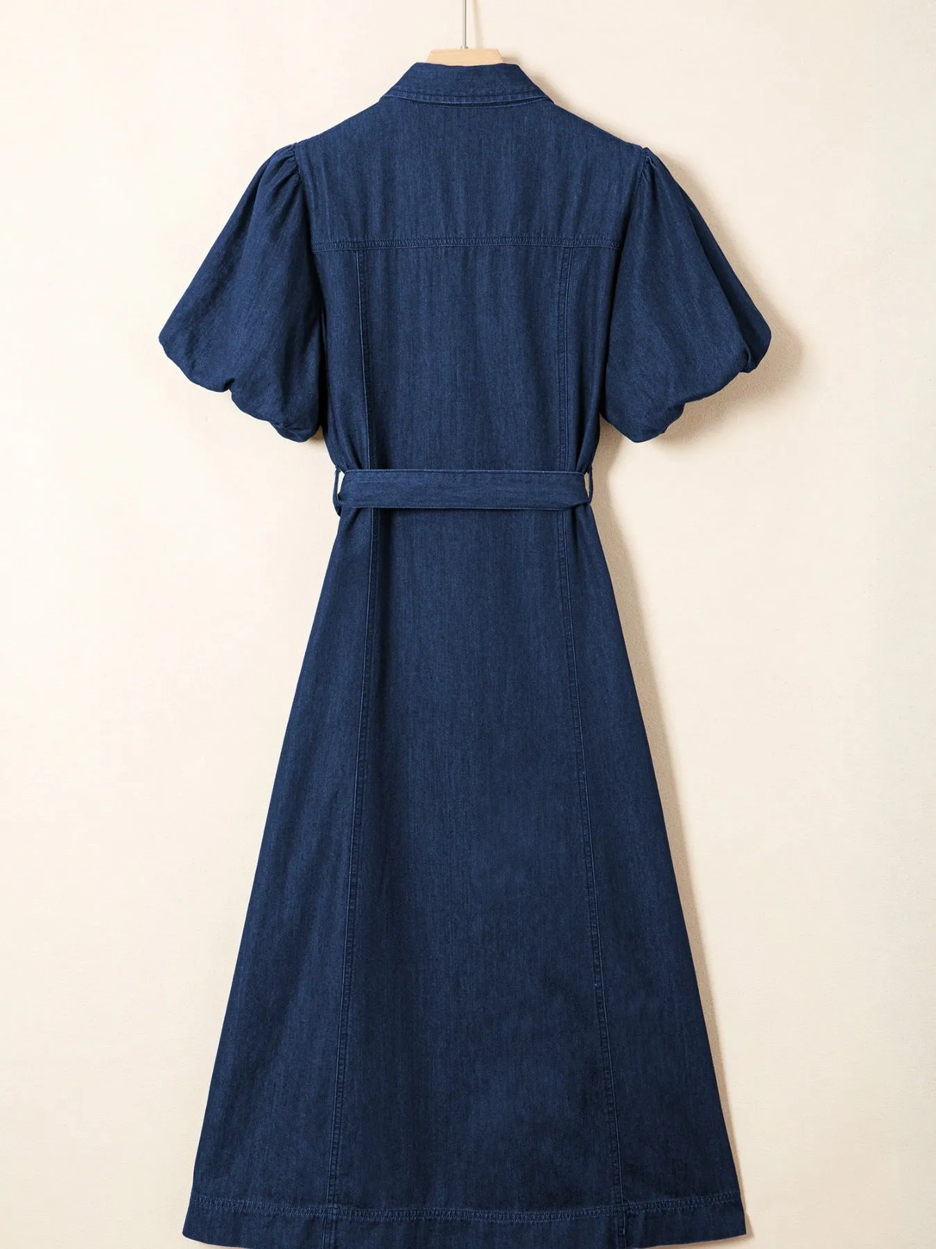 Belted Button-Down Midi Denim Dress sold by Charming Charlie product image thumbnail 5