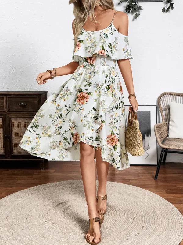 Floral Print Cold Shoulder Cami Dress made by Trendsi