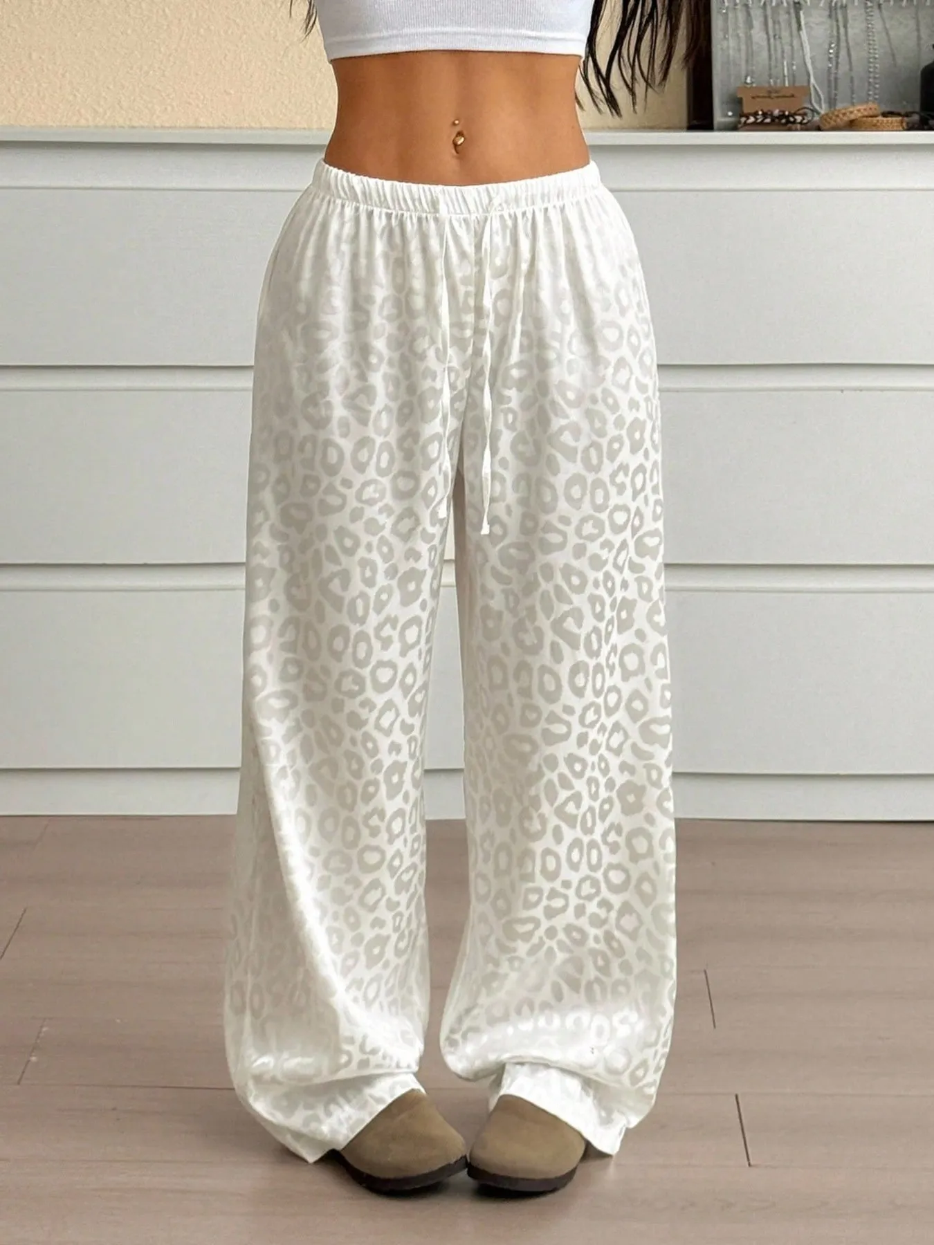Leopard Print Wide Leg Pants sold by Charming Charlie