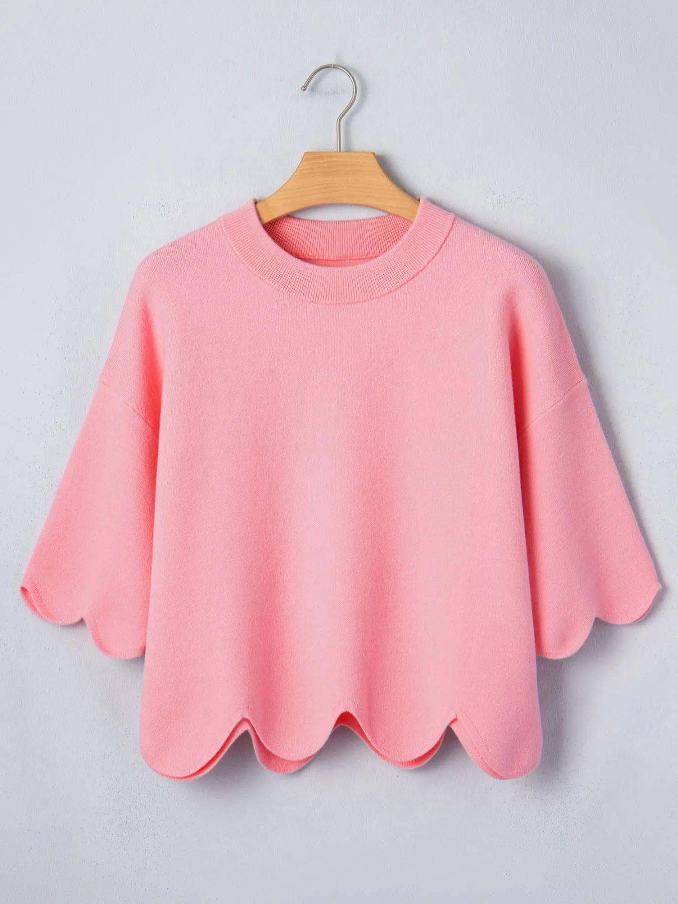 Scalloped Hem 3/4 Sleeve Sweater Top sold by Charming Charlie product image thumbnail 4