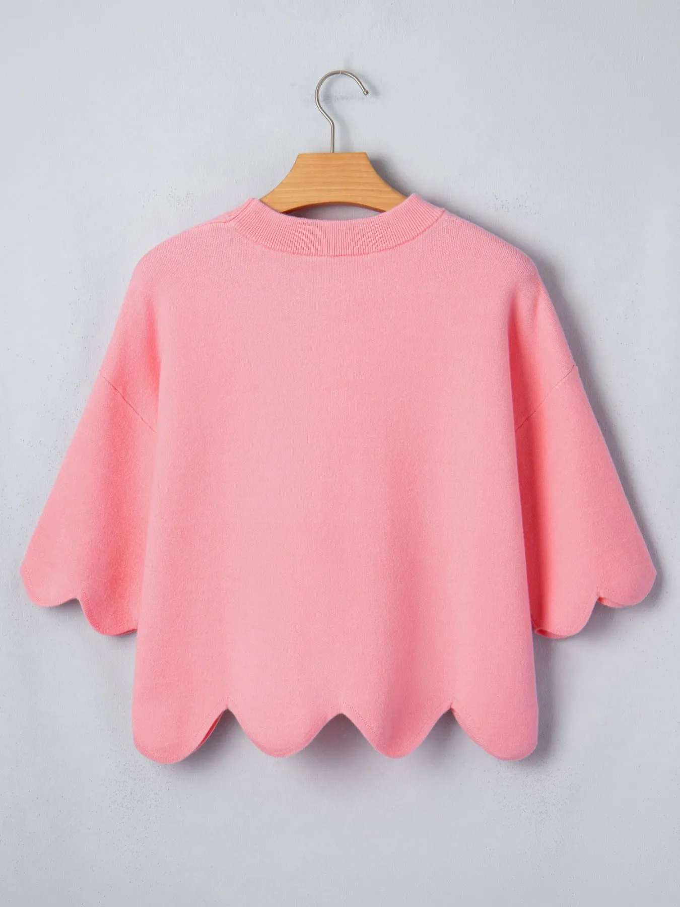 Scalloped Hem 3/4 Sleeve Sweater Top sold by Charming Charlie product image thumbnail 5