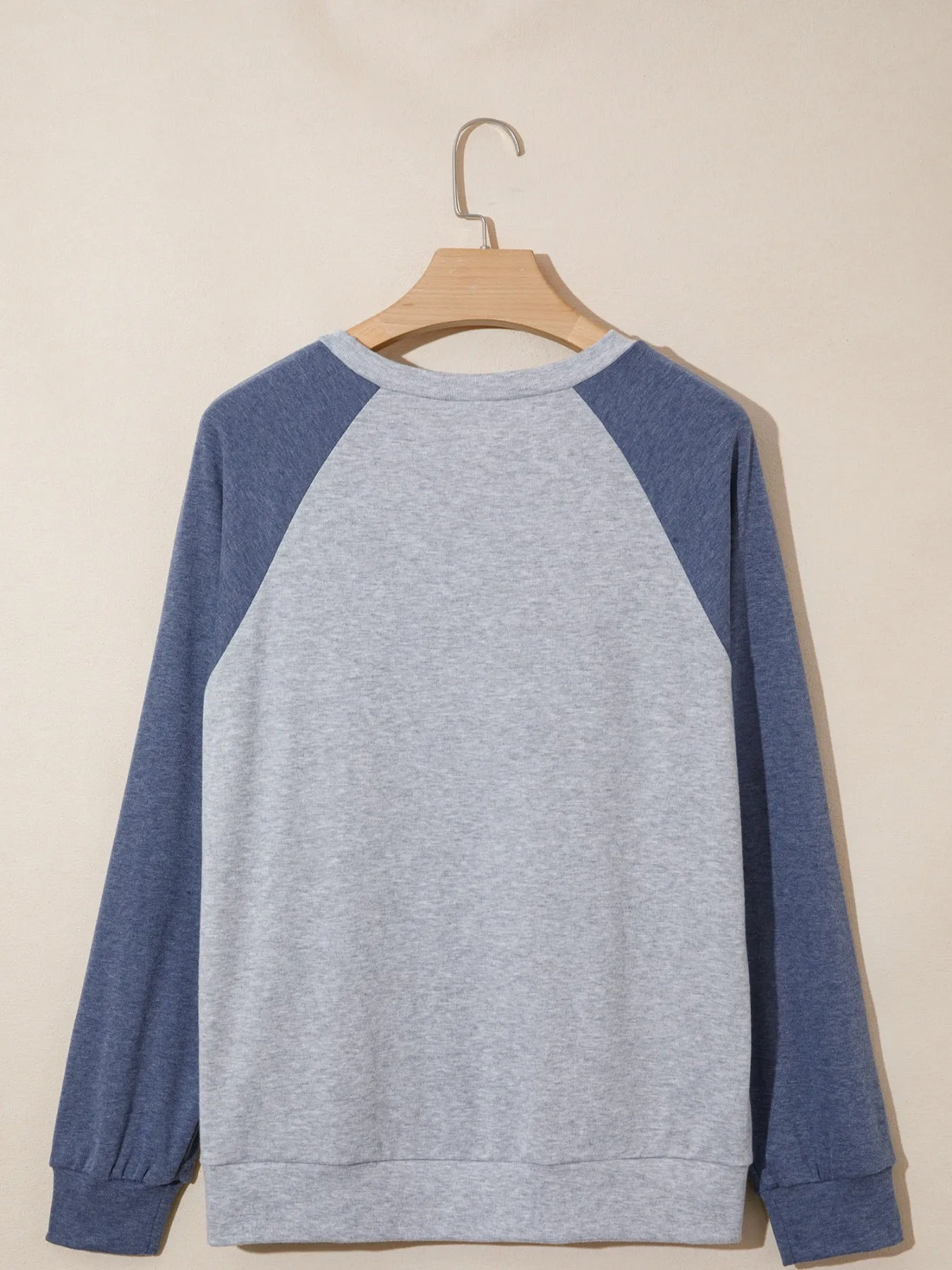 Color Block Flower Embroidered Patch Graphic Raglan Long Sleeve Top sold by Charming Charlie product image thumbnail 5