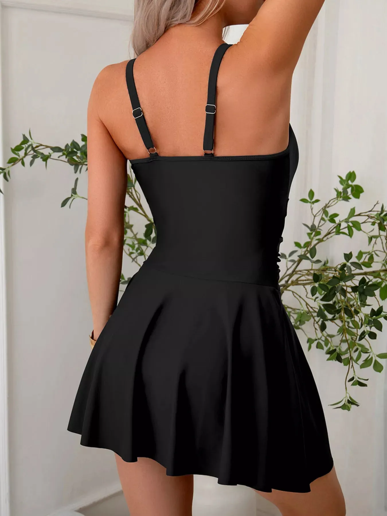 Mesh Panel Scoop Neck One-Piece Swimsuit sold by Charming Charlie product image thumbnail 5