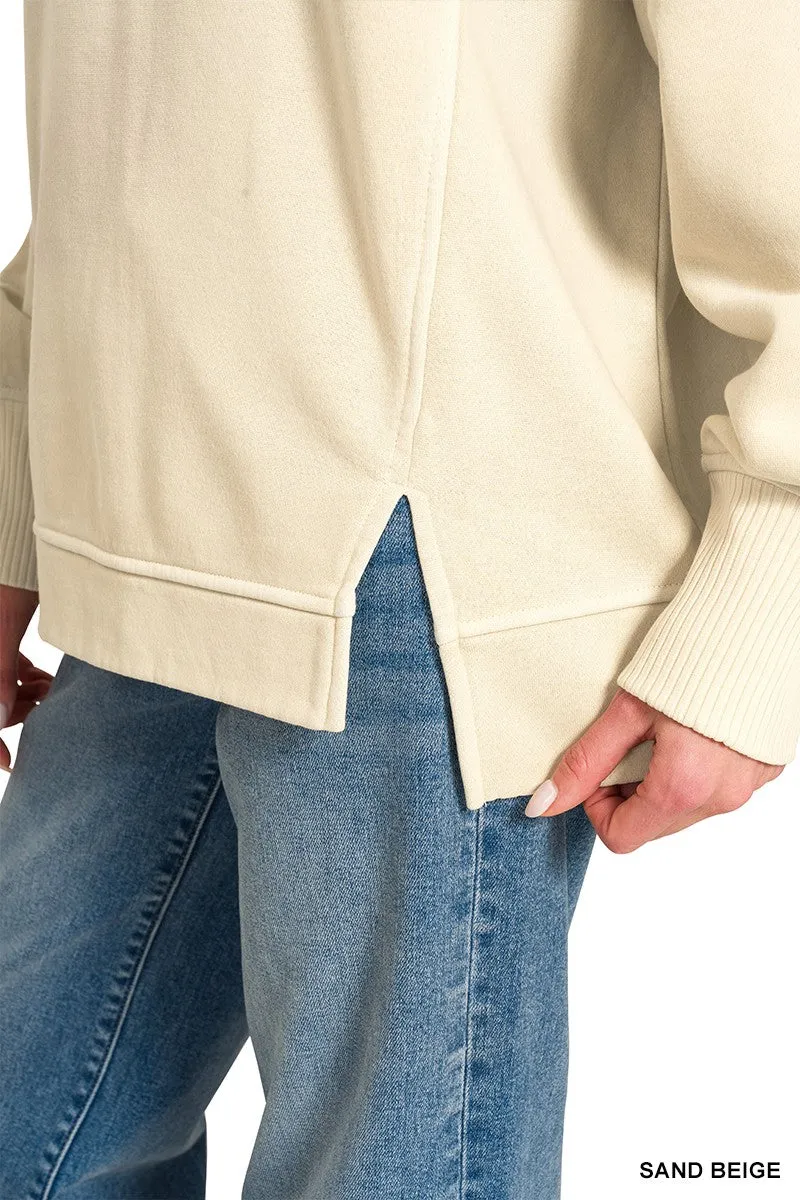 Zenana Pigment Dye Exposed-seam Fleece Sweatshirt sold by Charming Charlie product image thumbnail 4