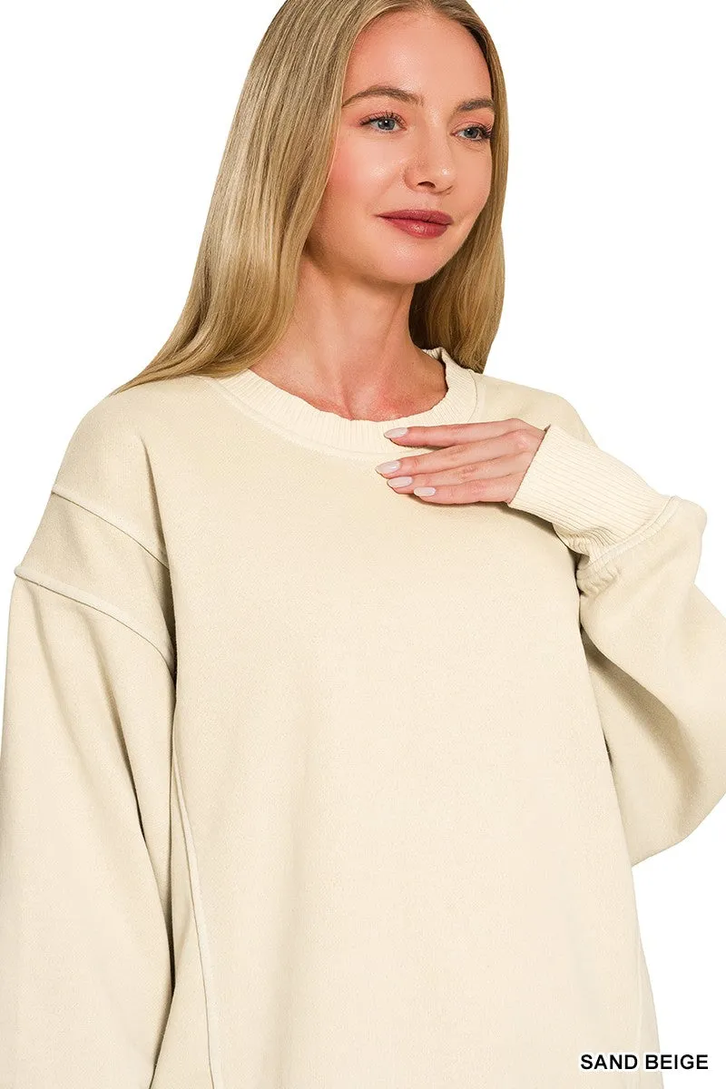 Zenana Pigment Dye Exposed-seam Fleece Sweatshirt sold by Charming Charlie product image thumbnail 2