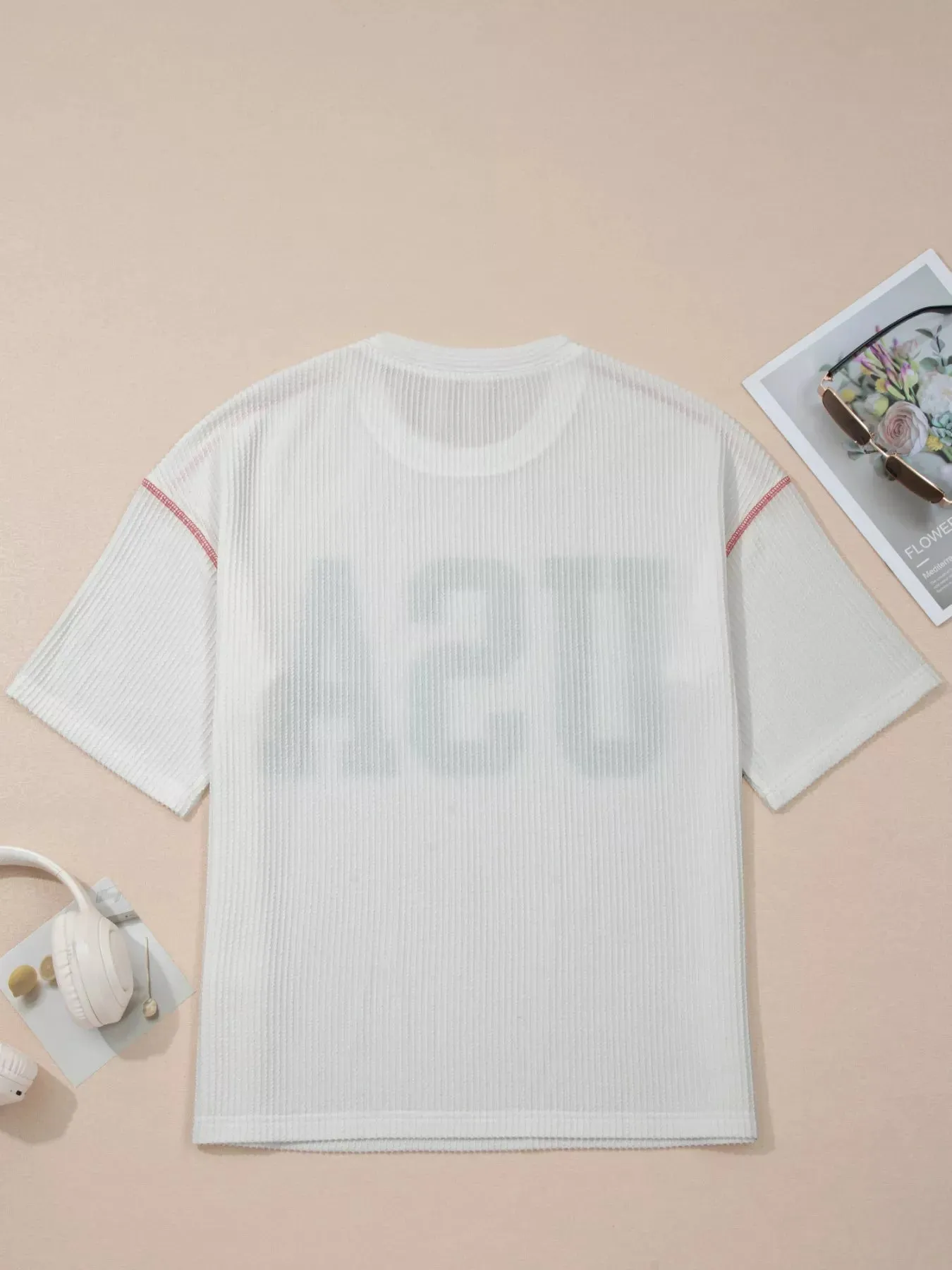 USA Graphic Half Sleeve Loose Ribbed Top sold by Charming Charlie product image thumbnail 4