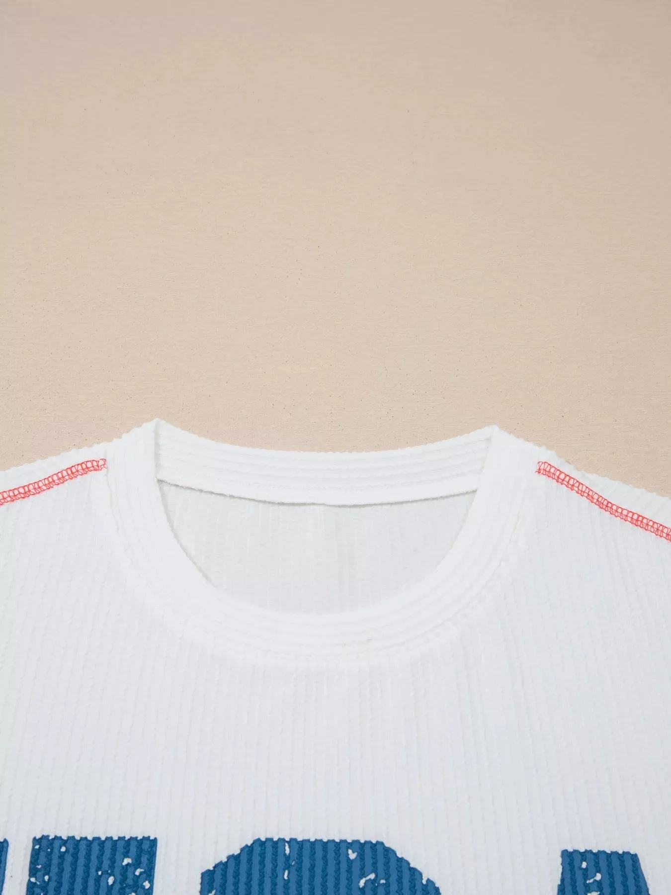 USA Graphic Half Sleeve Loose Ribbed Top sold by Charming Charlie product image thumbnail 5