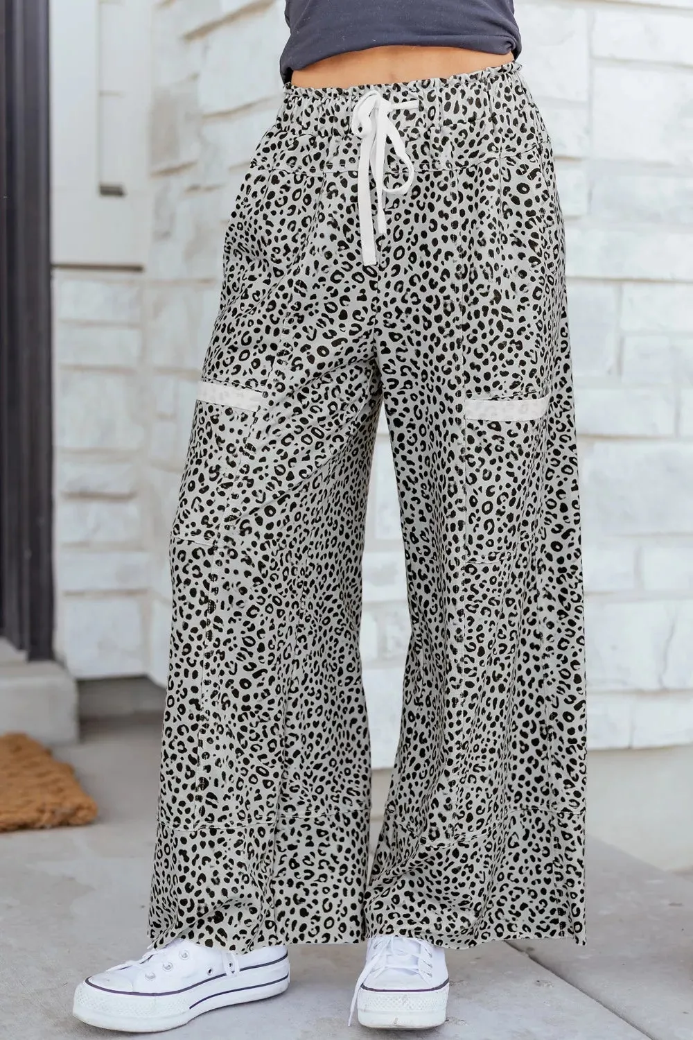 Animal Print Wide Leg Terry Knit Pants sold by Charming Charlie product image thumbnail 4
