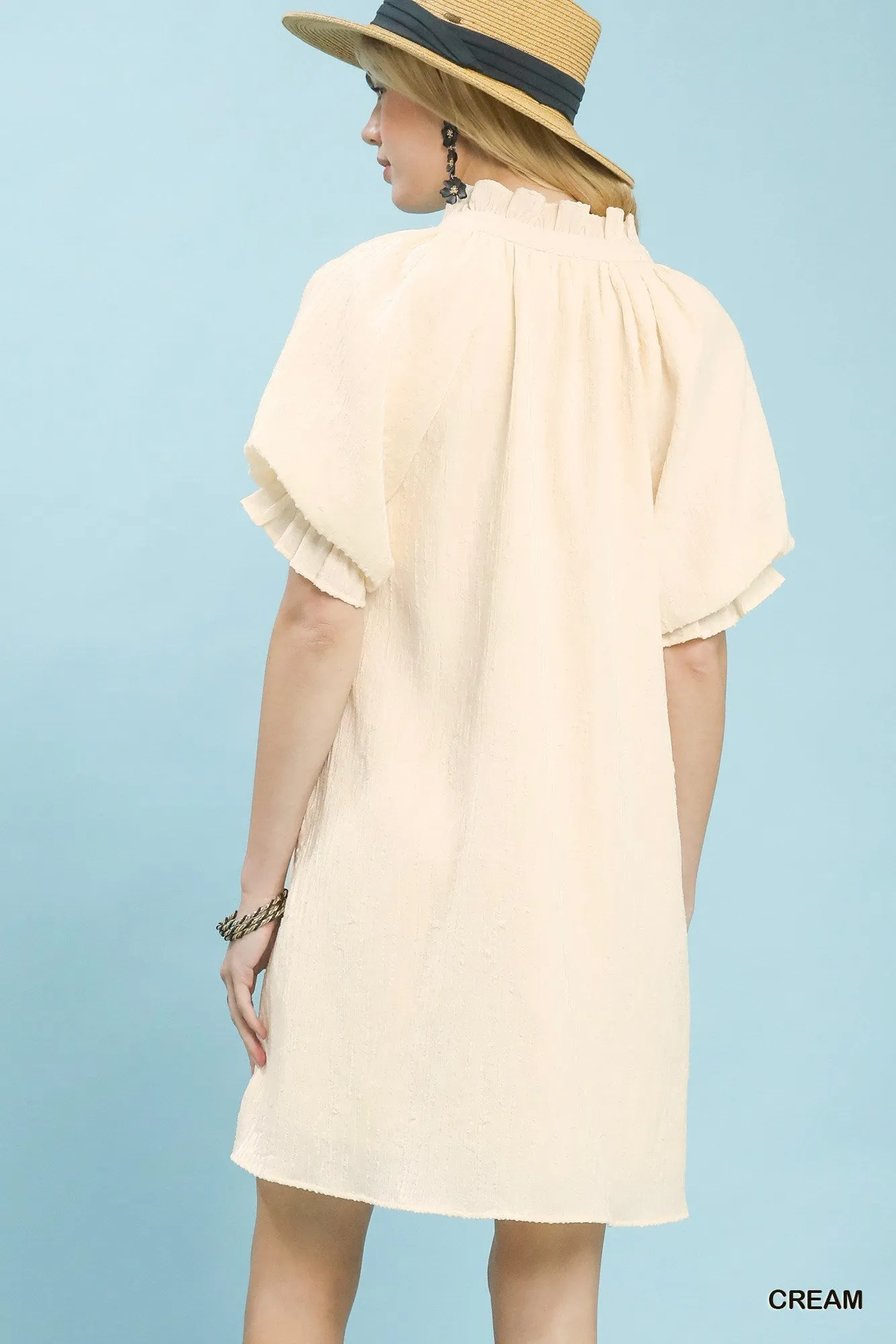 Umgee Linen Blend Ruffle Dress sold by Charming Charlie product image thumbnail 3