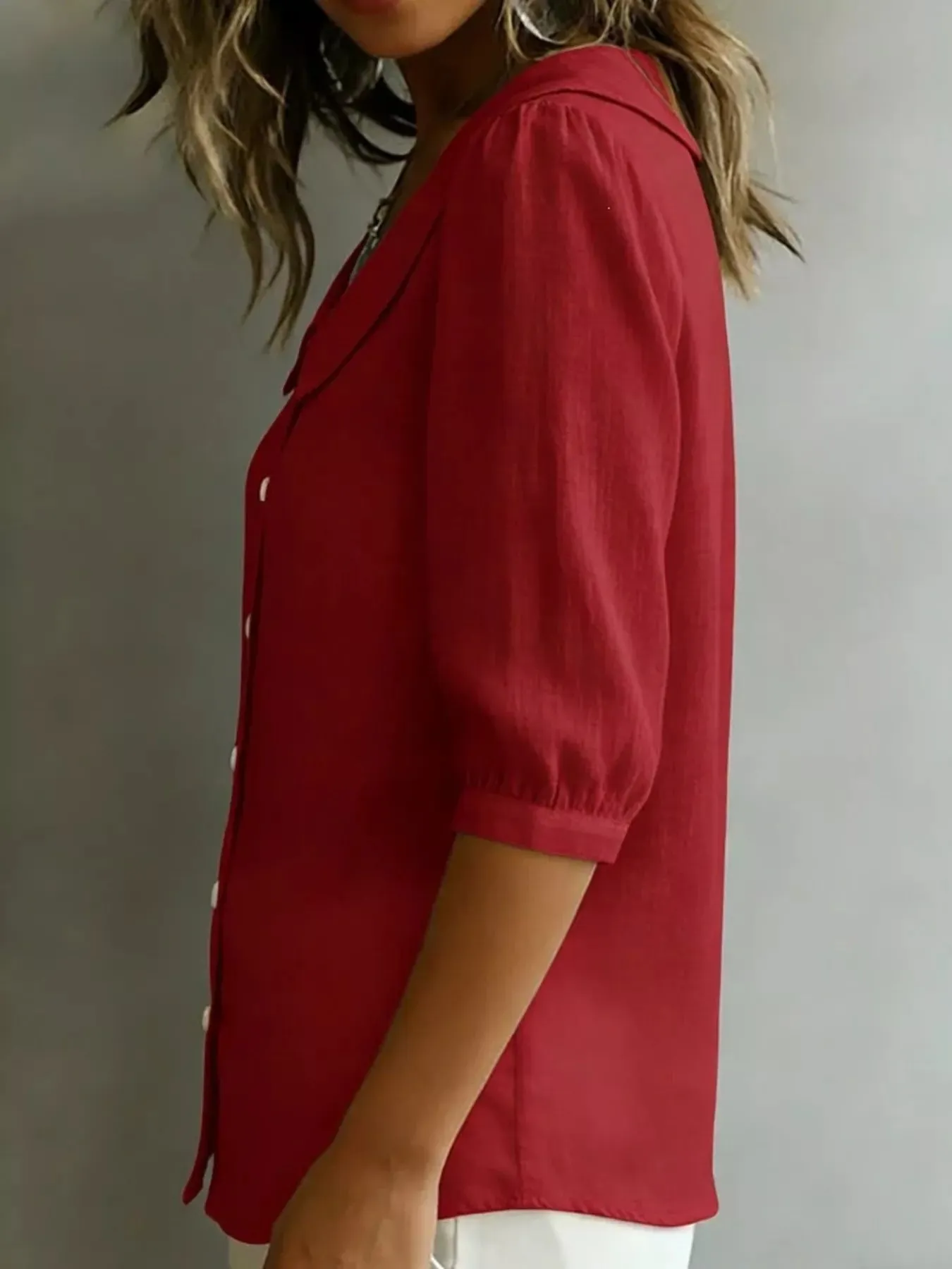 Full Size Peter Pan Collar Button-Down Shirt Plus Size sold by Charming Charlie product image thumbnail 3