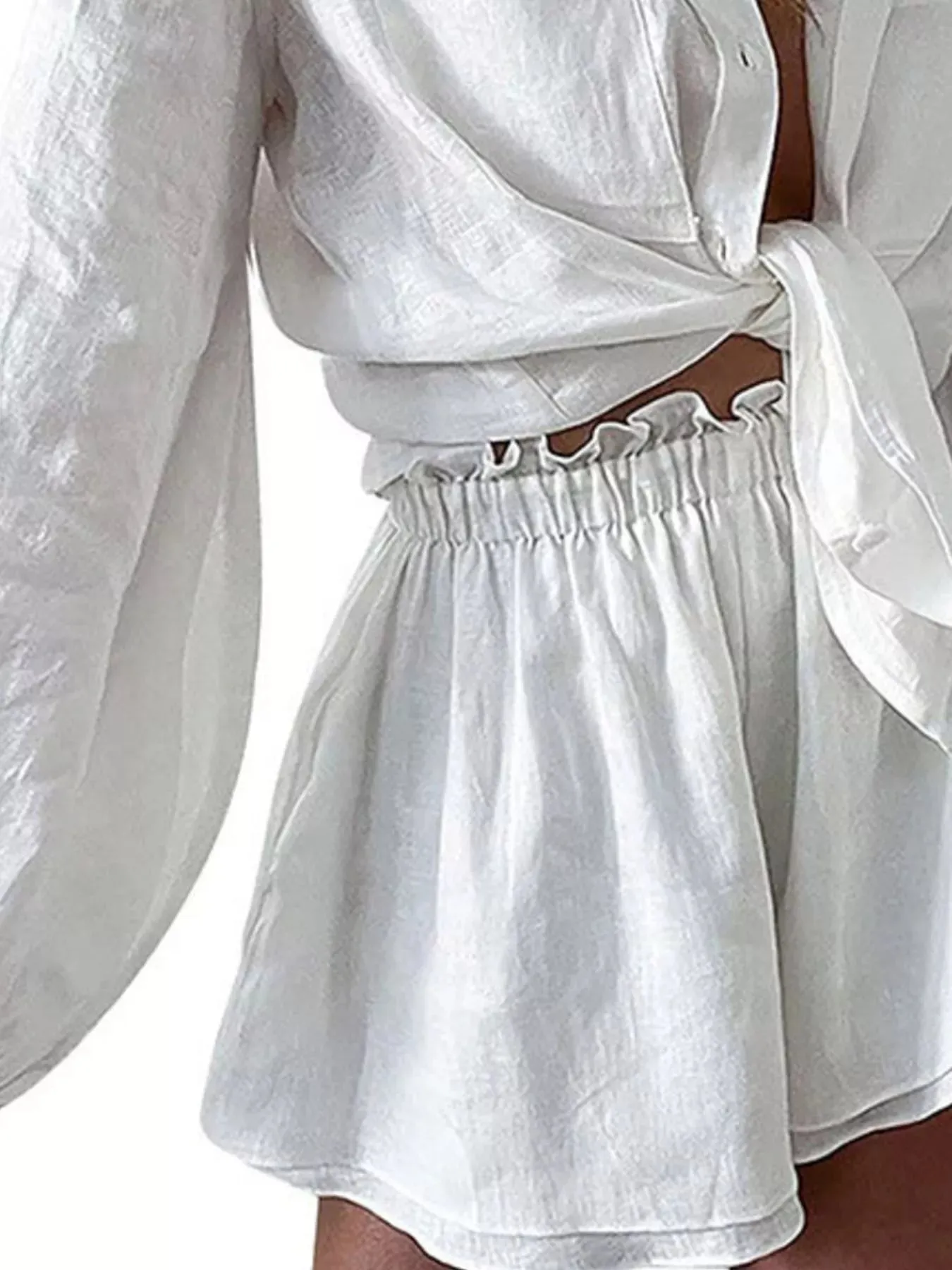 Button Up Long Sleeve Shirt and Shorts Set sold by Charming Charlie product image thumbnail 5