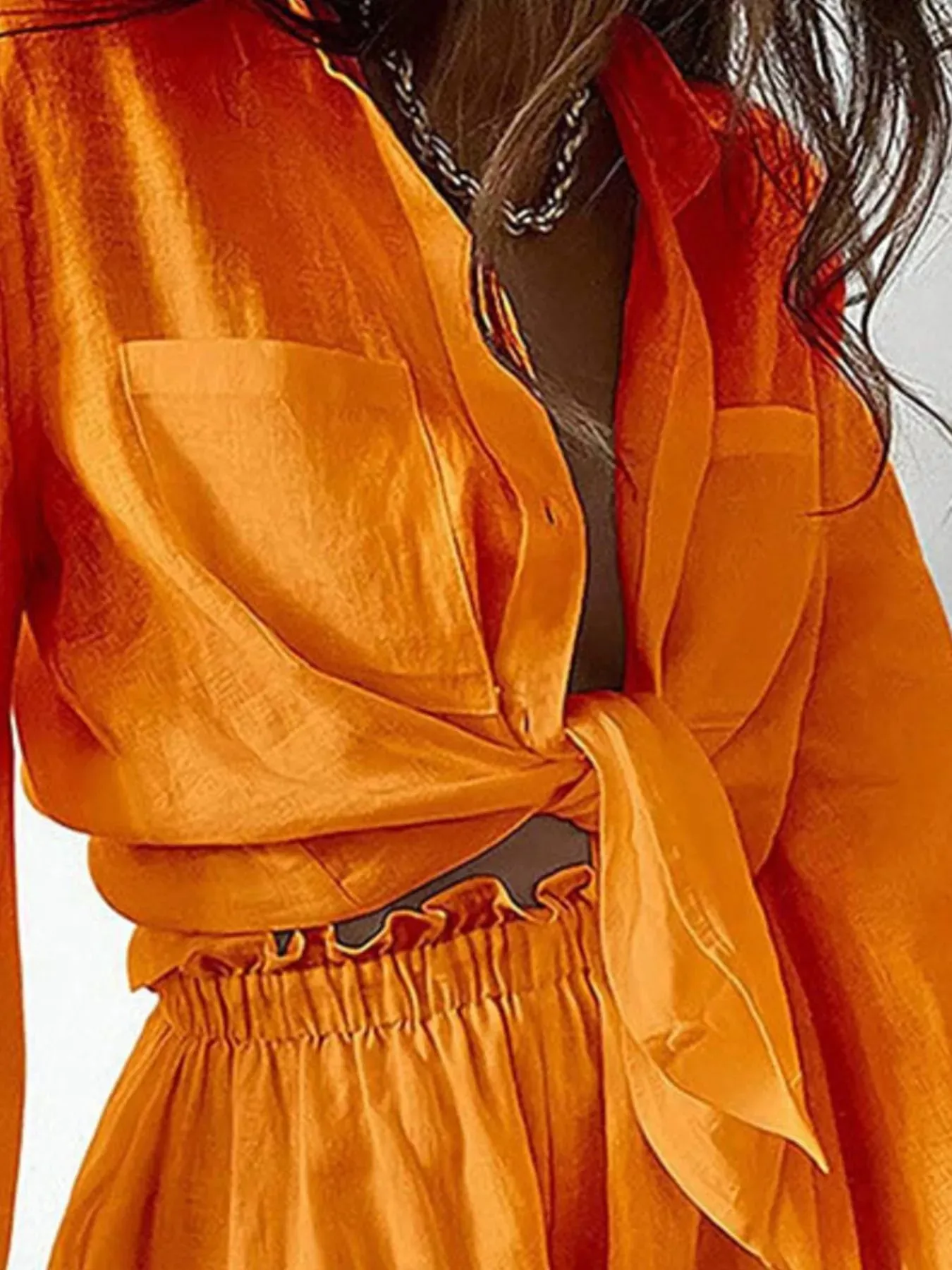 Button Up Long Sleeve Shirt and Shorts Set sold by Charming Charlie product image thumbnail 2