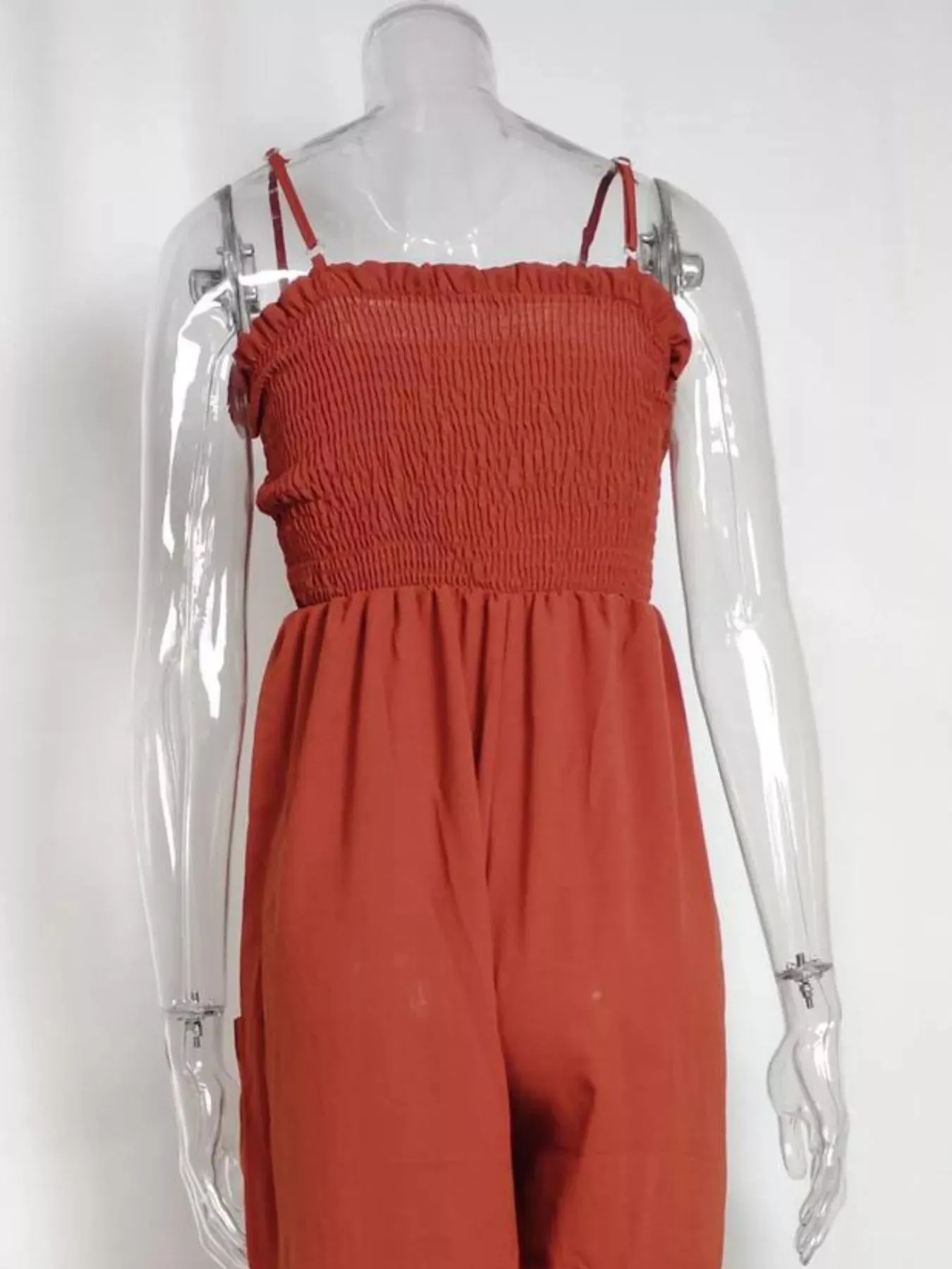 Smocked Wide Leg Jumpsuit sold by Charming Charlie product image thumbnail 4