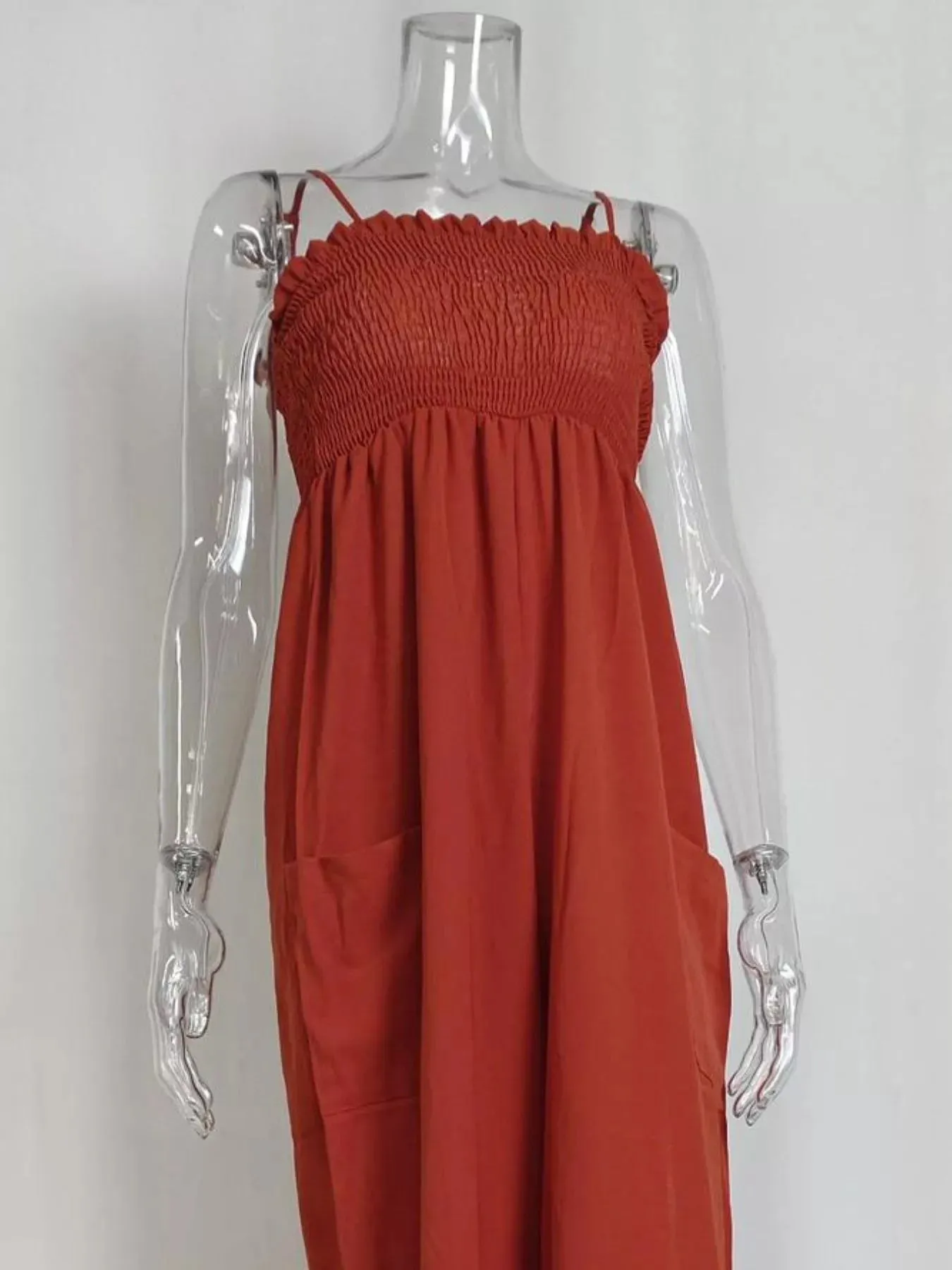 Smocked Wide Leg Jumpsuit sold by Charming Charlie product image thumbnail 3