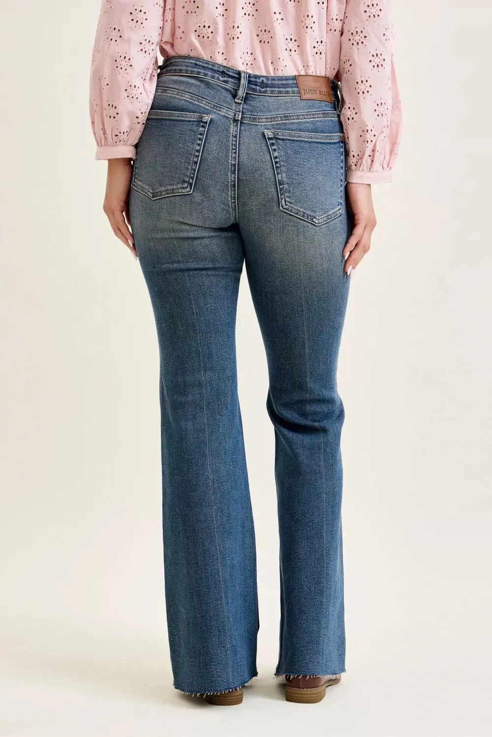 Judy Blue Mid Rise Flare Jeans with Front Flap Pockets sold by Charming Charlie product image thumbnail 4