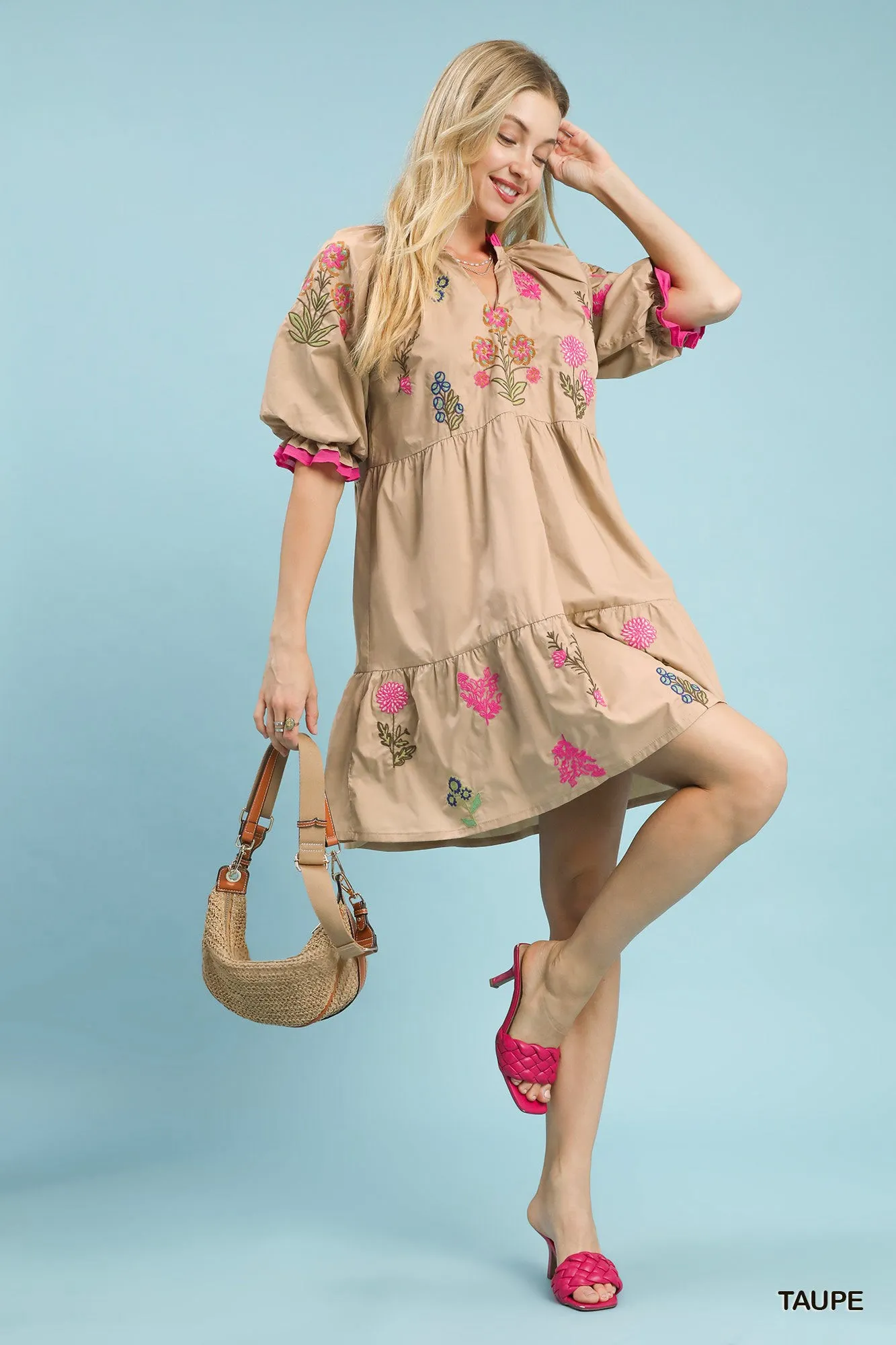 Umgee Embroidered Floral Tiered Dress sold by Charming Charlie product image thumbnail 4