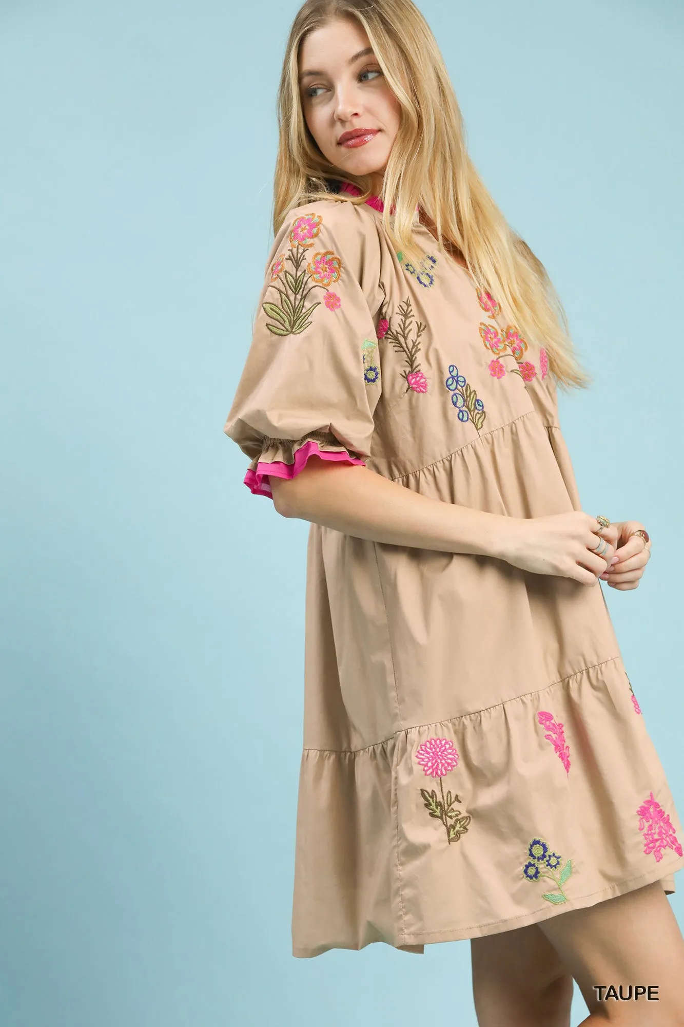 Umgee Embroidered Floral Tiered Dress sold by Charming Charlie product image thumbnail 2