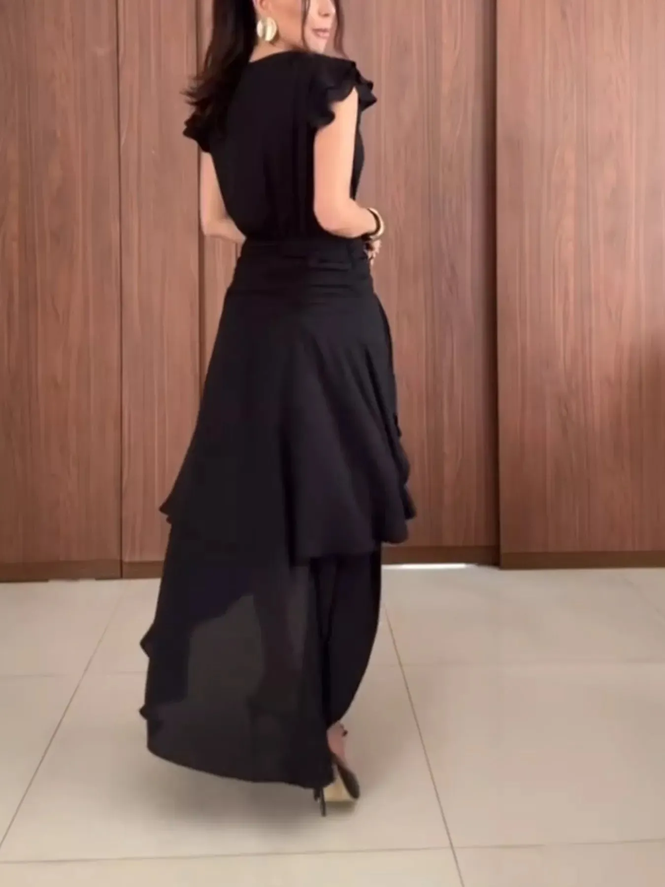Asymmetrical Ruffled Hem Dress sold by Charming Charlie product image thumbnail 4