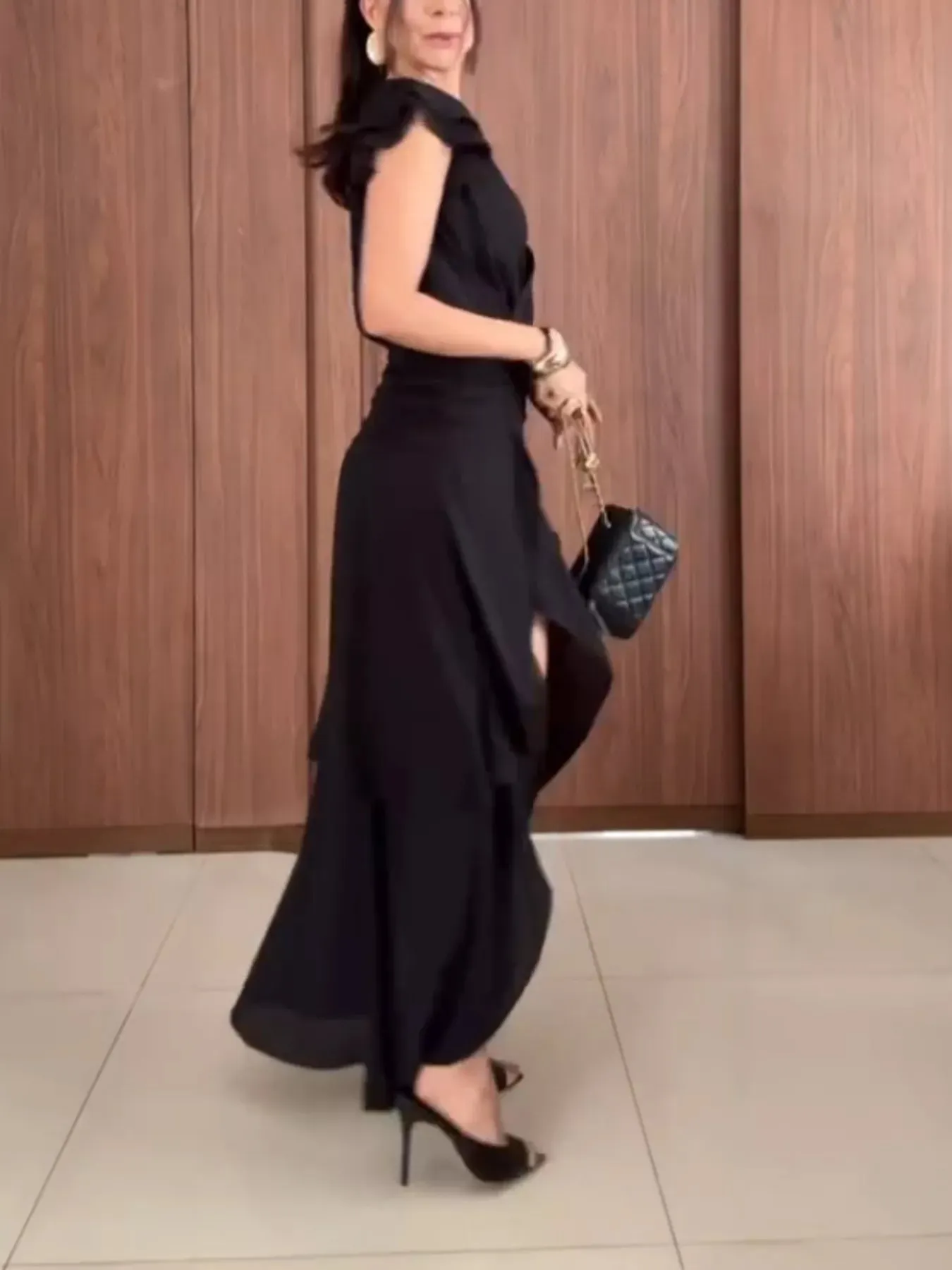 Asymmetrical Ruffled Hem Dress sold by Charming Charlie product image thumbnail 3
