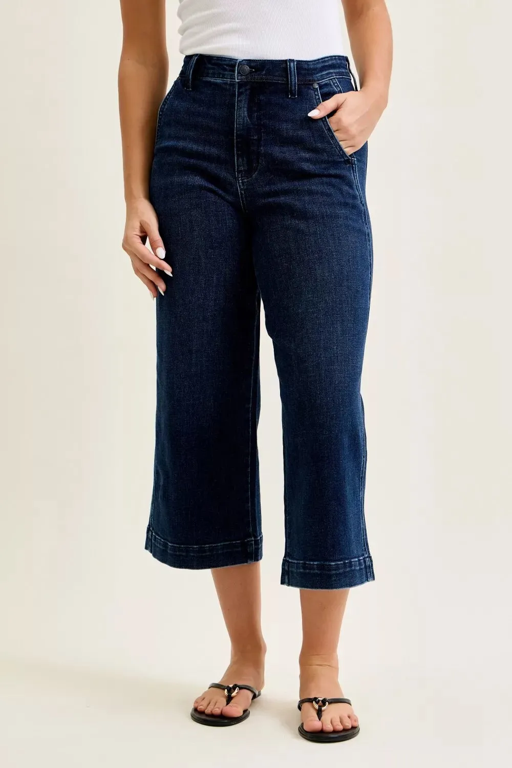 Judy Blue High Waist Ankle Wide Jeans sold by Charming Charlie