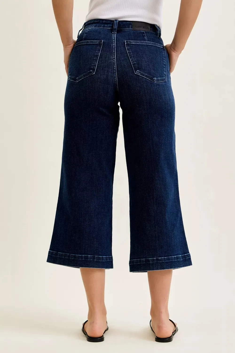 Judy Blue High Waist Ankle Wide Jeans sold by Charming Charlie product image thumbnail 5