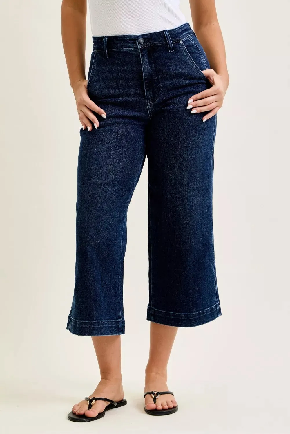 Judy Blue High Waist Ankle Wide Jeans sold by Charming Charlie product image thumbnail 2