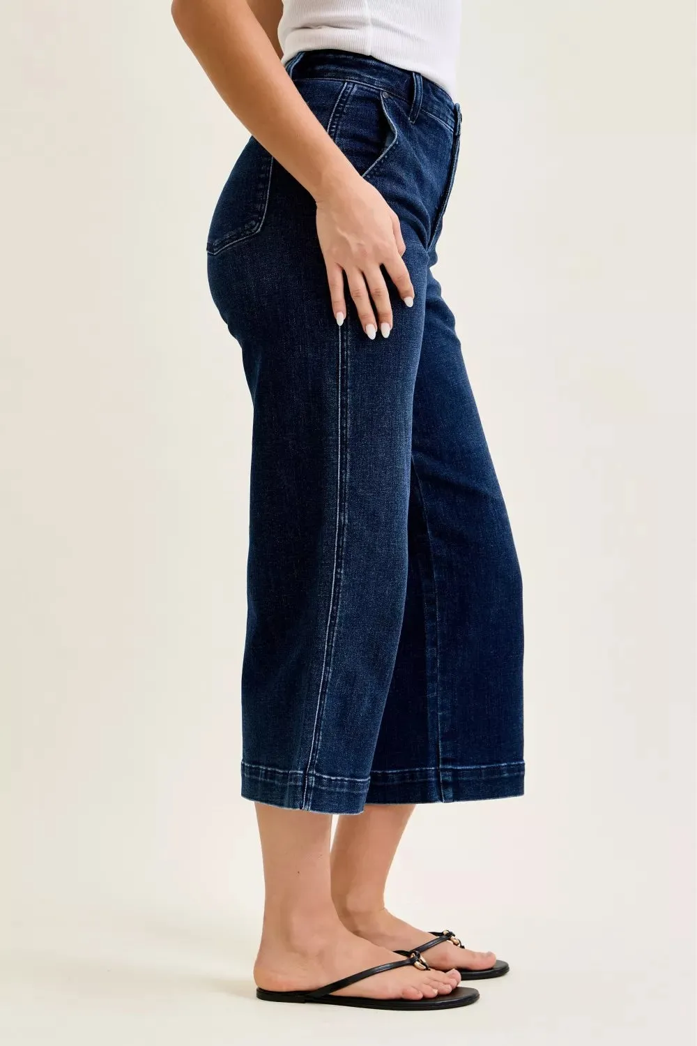 Judy Blue High Waist Ankle Wide Jeans sold by Charming Charlie product image thumbnail 3