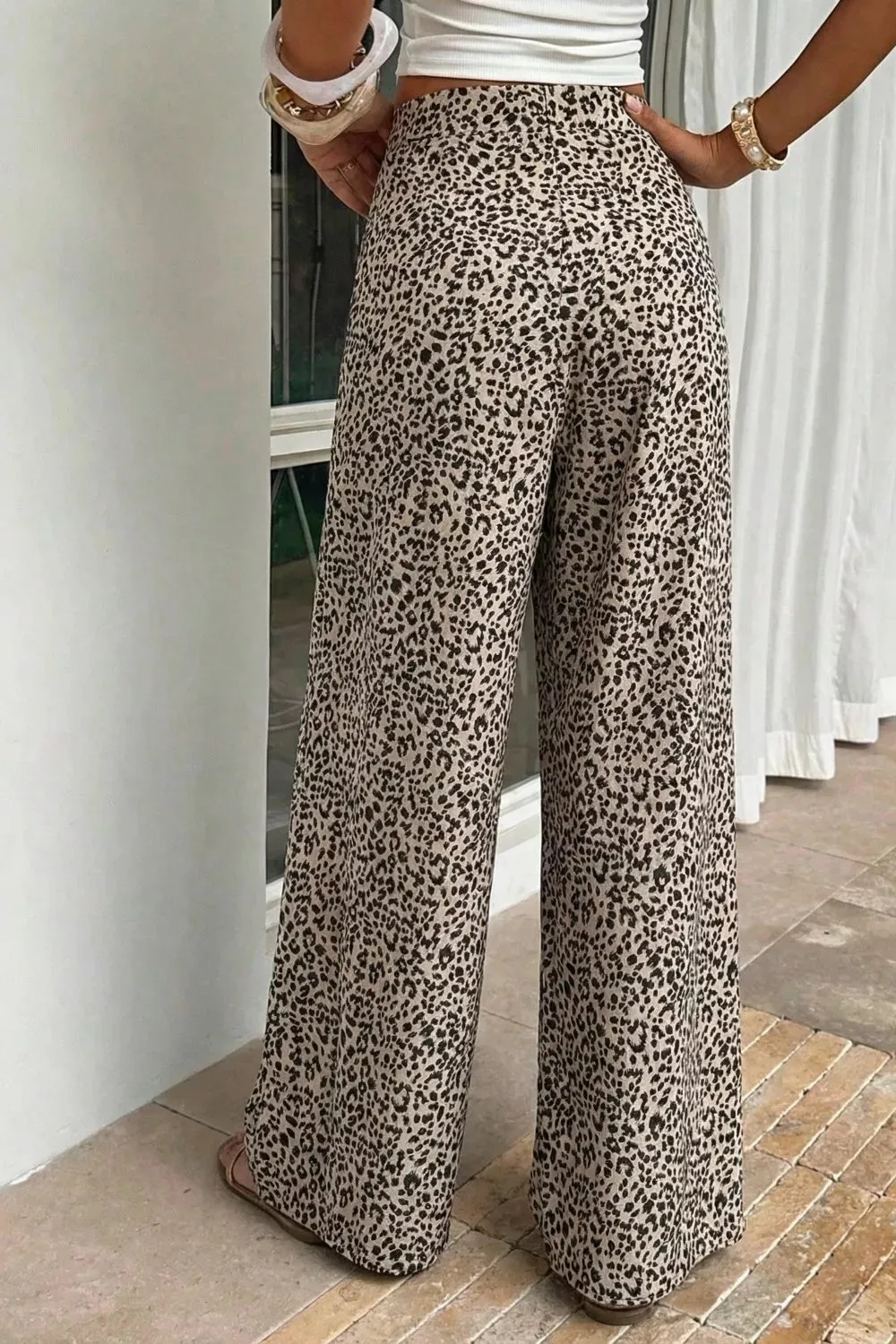 Leopard Print High Waist Wide Leg Pants sold by Charming Charlie product image thumbnail 2