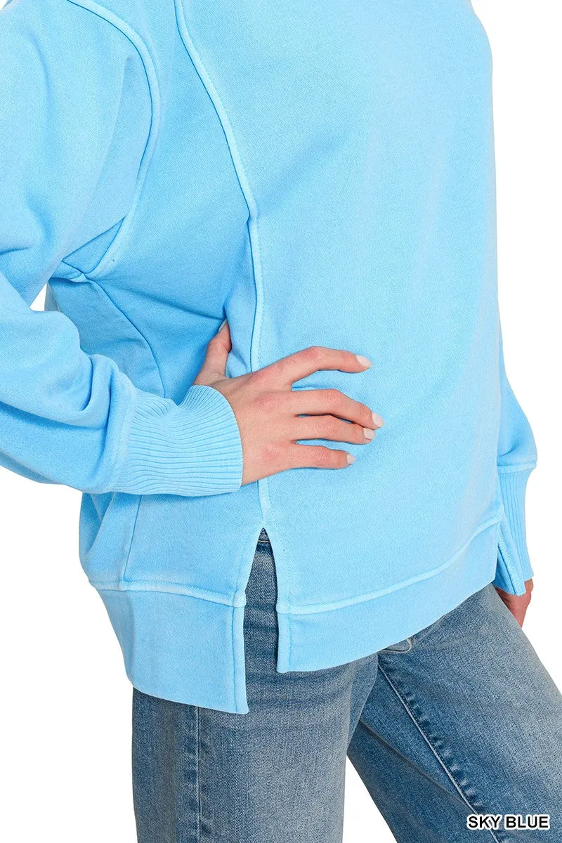 Zenana Pigment Dye Exposed-seam Fleece Sweatshirt sold by Charming Charlie product image thumbnail 4