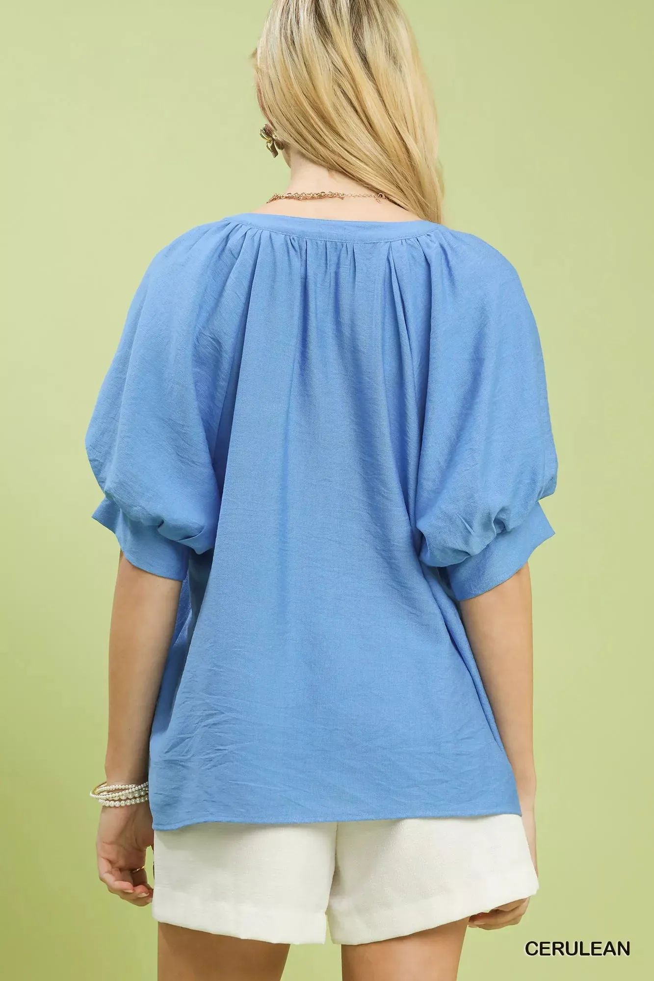 Umgee Embroidered Puff Sleeve Blouse sold by Charming Charlie product image thumbnail 3