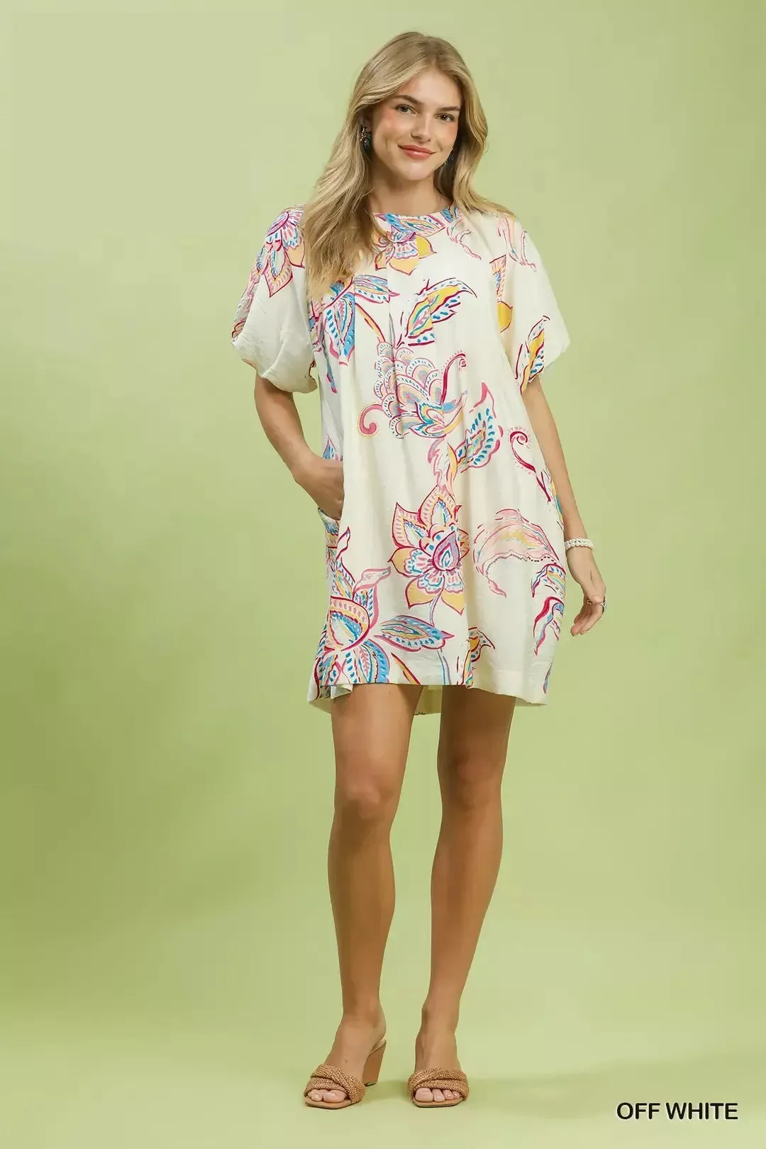 Umgee Boho Floral Print Mini Dress with Pockets sold by Charming Charlie product image thumbnail 2