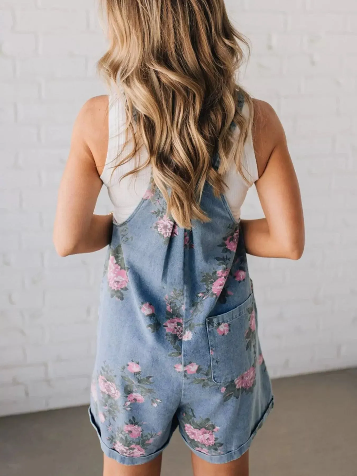 Floral Print Denim Overalls sold by Charming Charlie product image thumbnail 2
