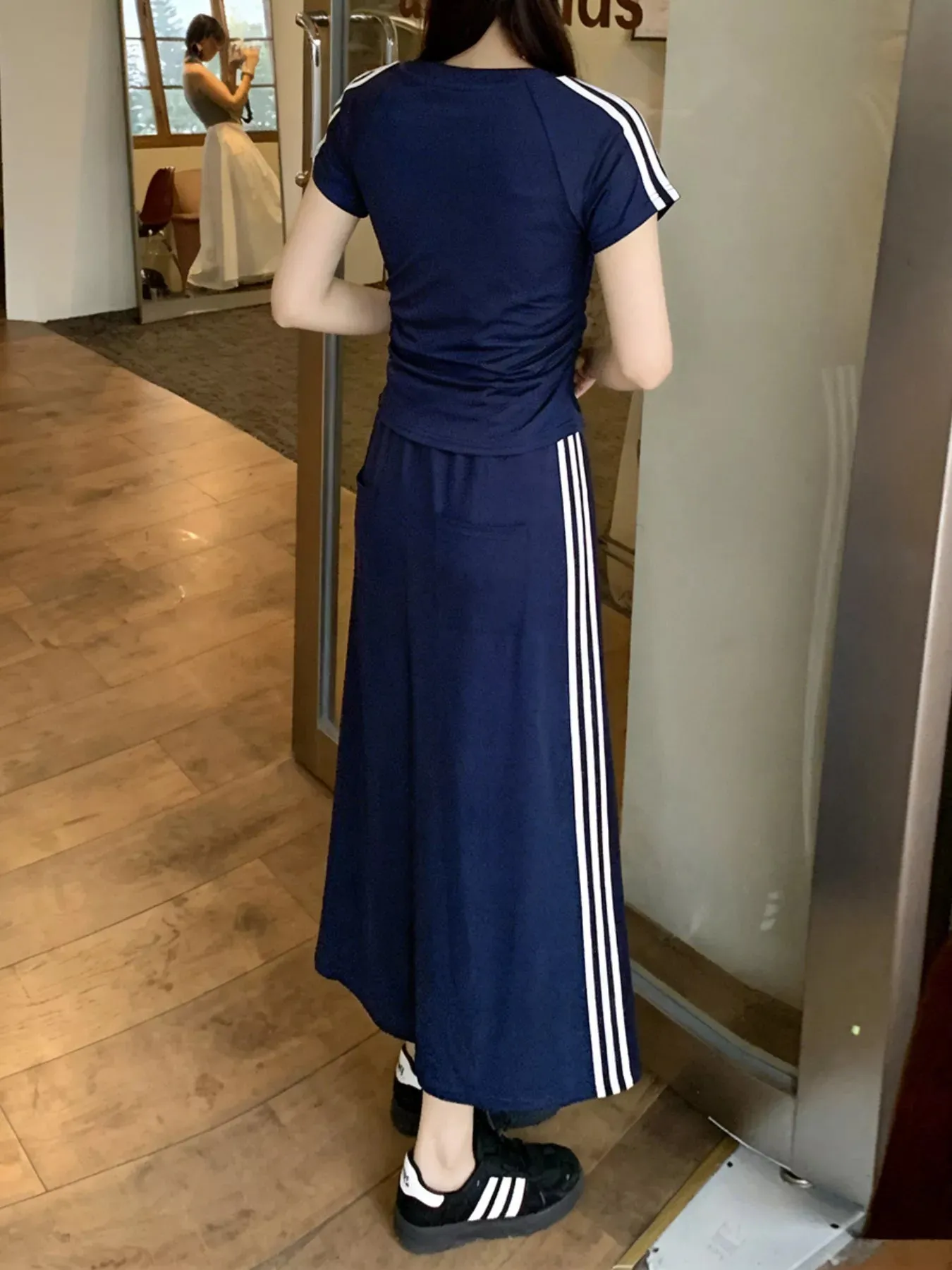 Striped Round Neck Tee and Skirt Set sold by Charming Charlie product image thumbnail 4