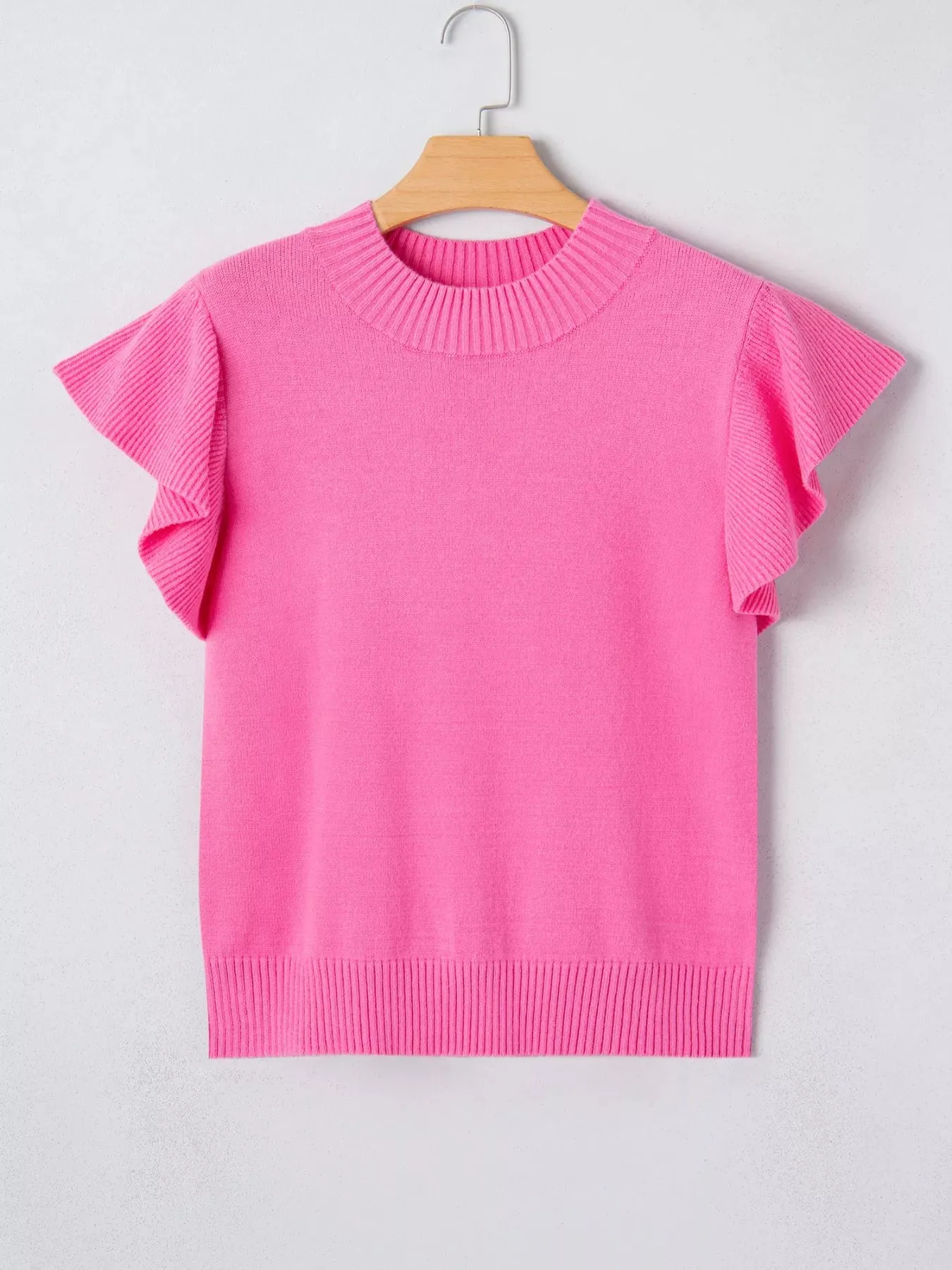 Ruffle Sleeve Round Neck Sweater sold by Charming Charlie product image thumbnail 5