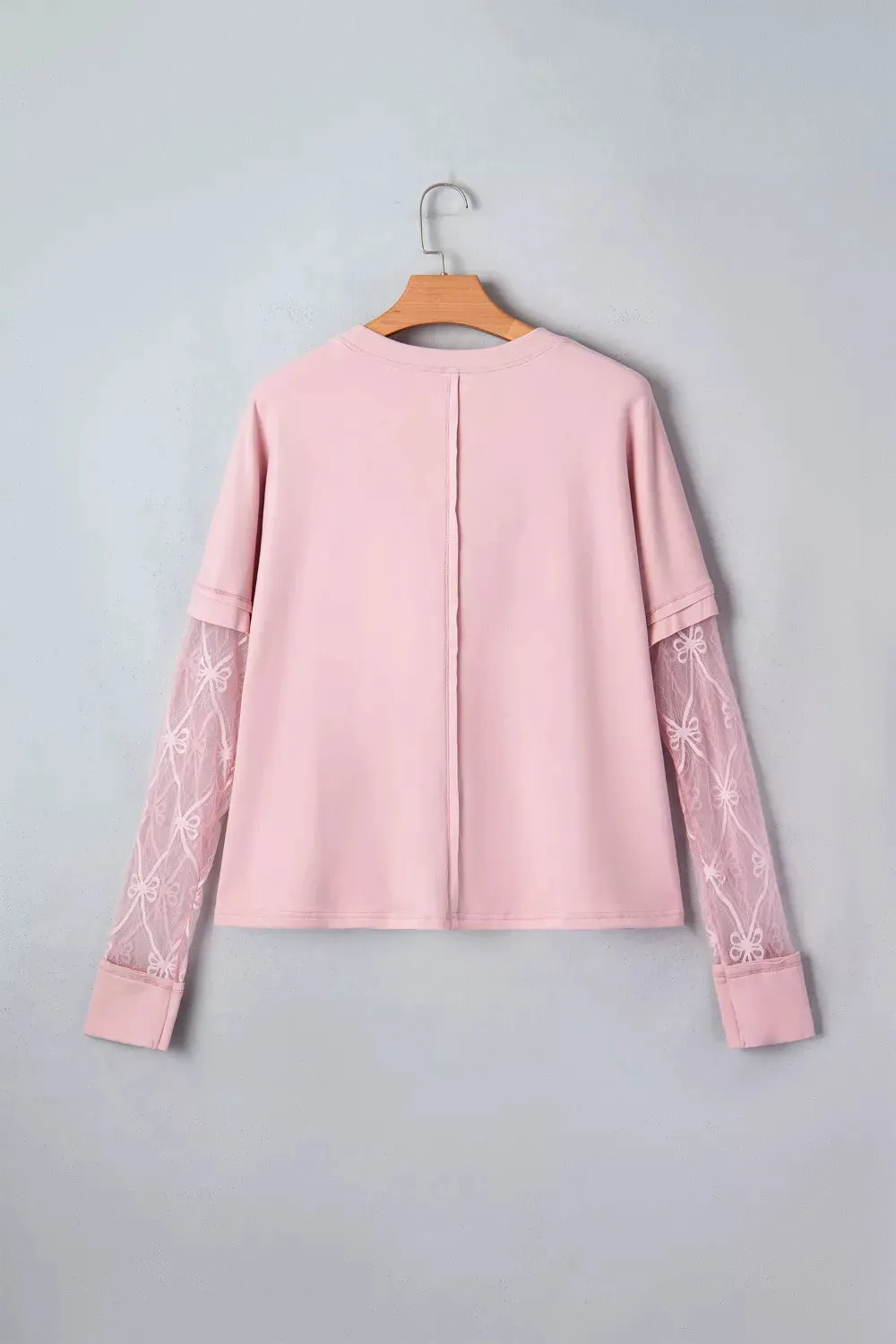 Solid Color Bow Textured Patchwork Long Sleeve Tee sold by Charming Charlie product image thumbnail 5